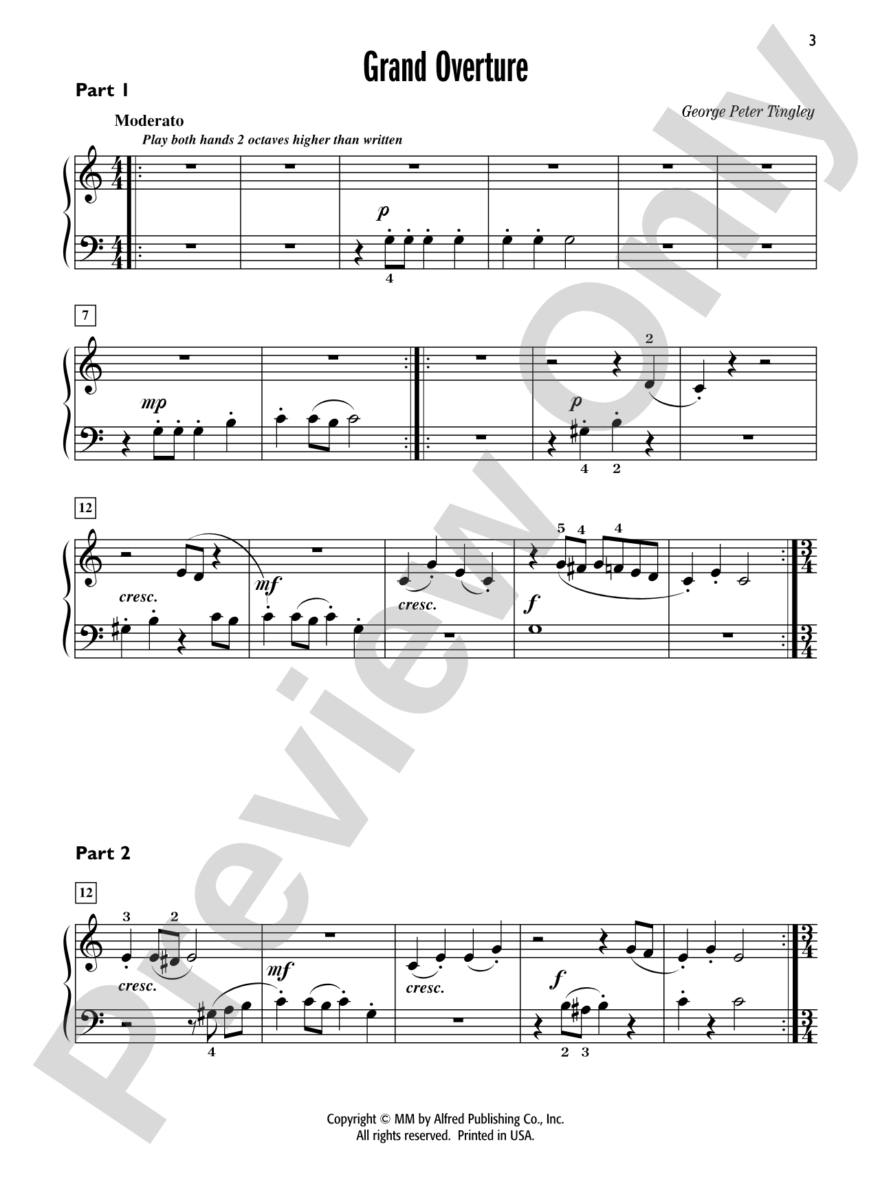 Grand Overture - Piano Trio (1 Piano, 6 Hands): Piano