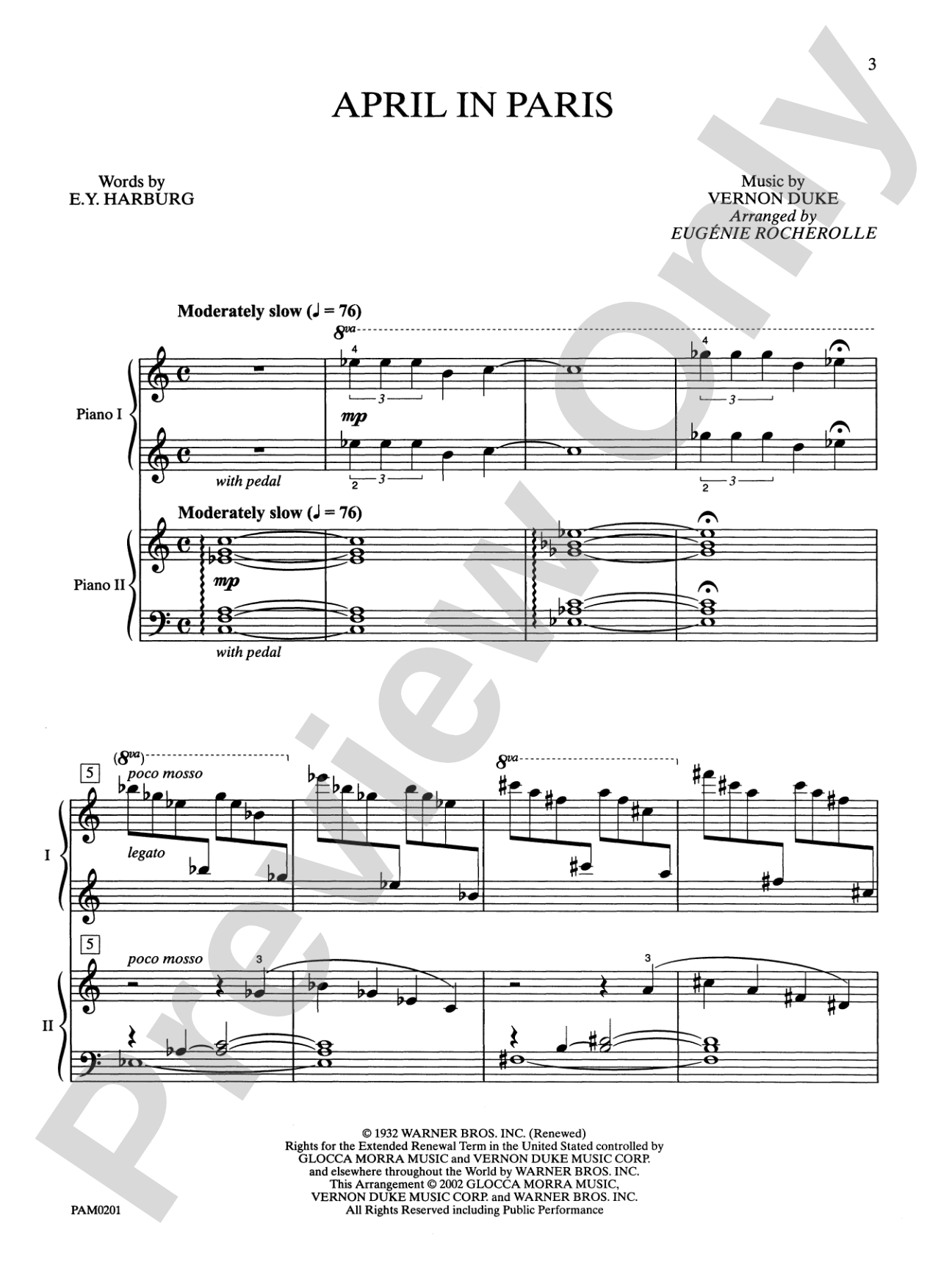 April in Paris - Piano Duo (2 Pianos, 4 Hands): Piano Duets & Four Hands
