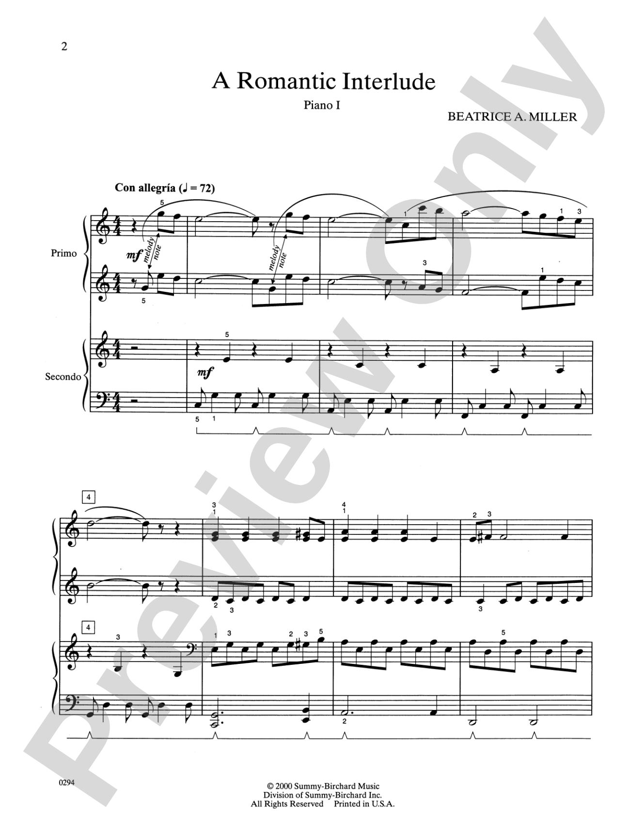 Romantic Interlude - Piano Quartet (2 Pianos, 8 Hands): Piano