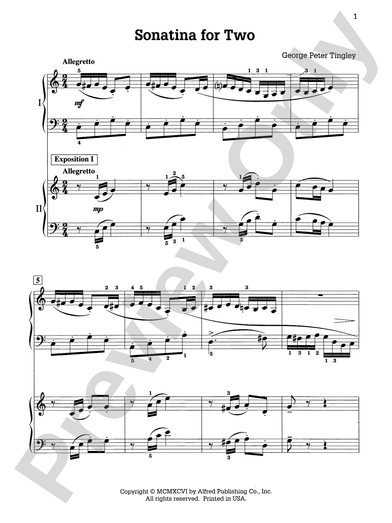 Sonatina for Two - Piano Duo (2 Pianos, 4 Hands): Piano Duets & Four Hands