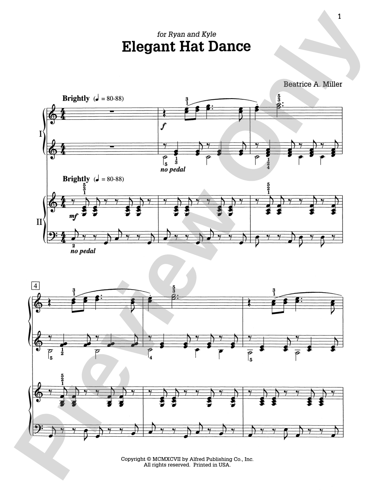 Elegant Hat Dance - Piano Duo (2 Pianos, 4 Hands): Piano Duets & Four Hands