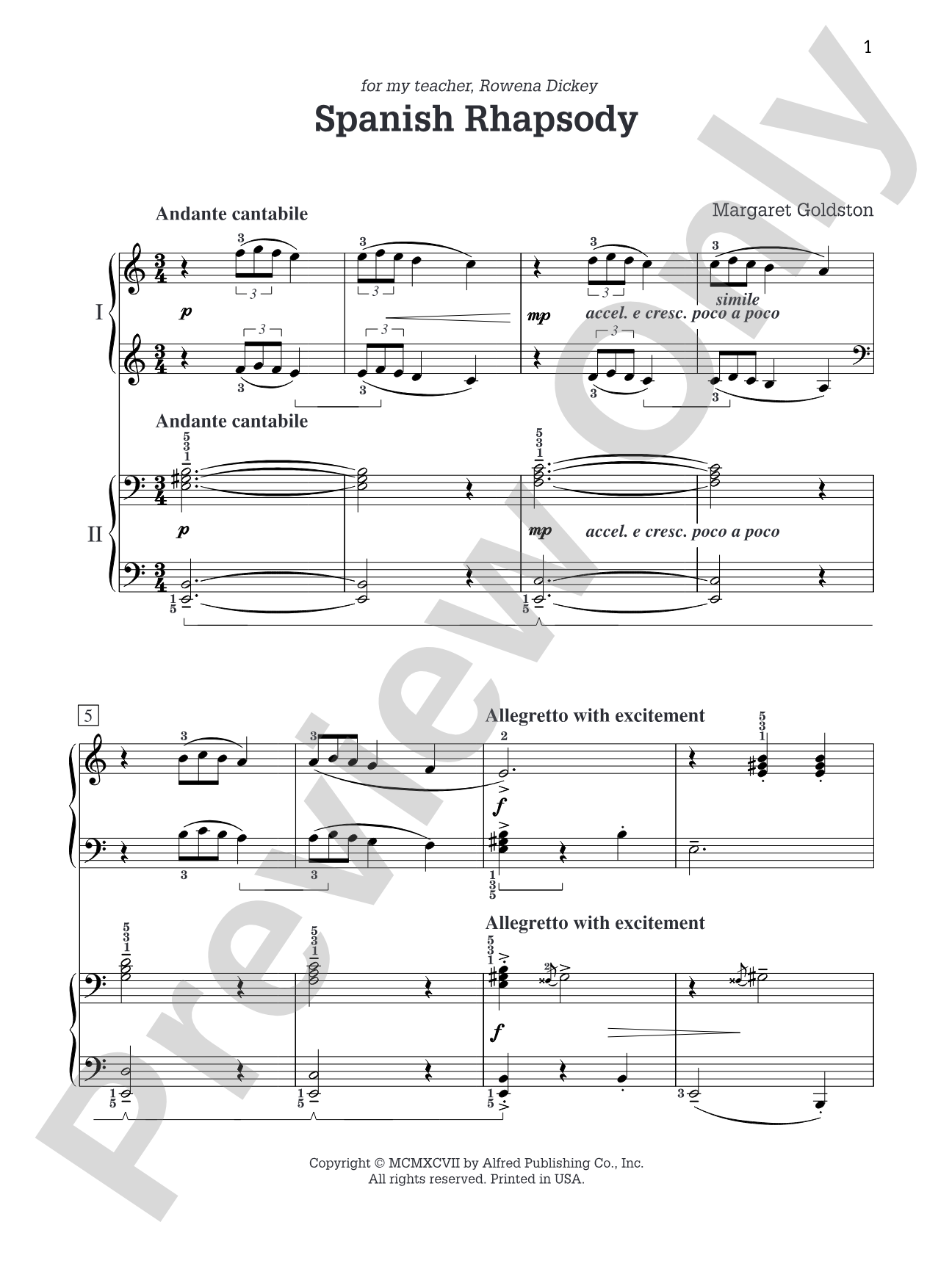 Spanish Rhapsody - Piano Duo (2 Pianos, 4 Hands): Piano Duets & Four Hands