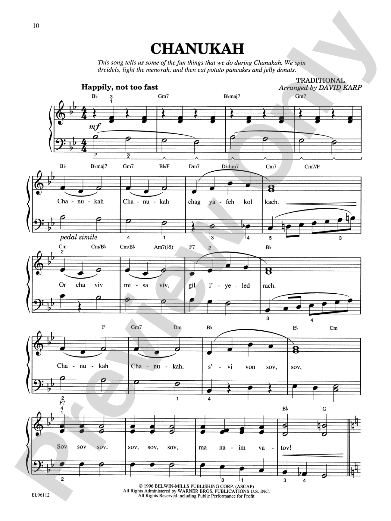Hebrew Holiday and Folk Songs: With Lyrics, Translations and Guitar Chords: Piano