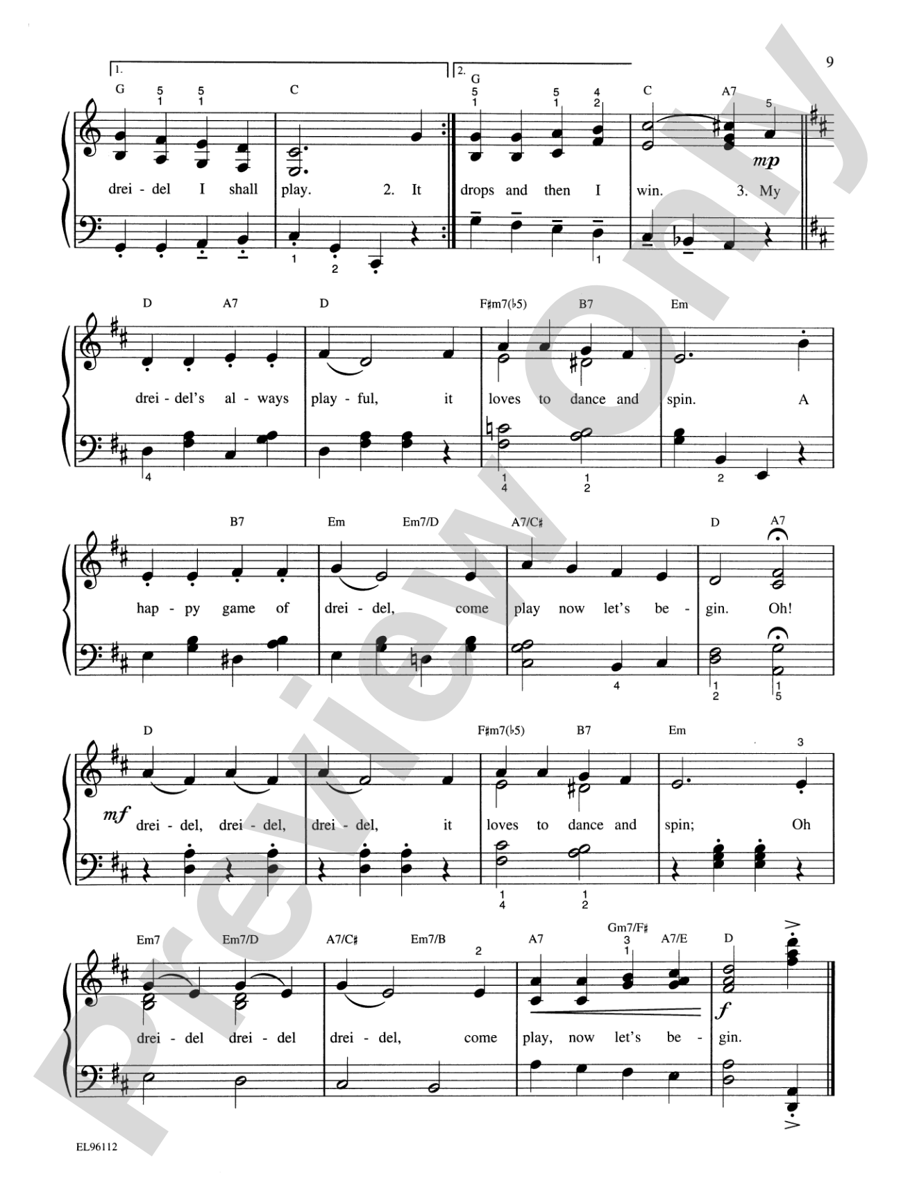 Hebrew Holiday and Folk Songs: With Lyrics, Translations and Guitar Chords: Piano