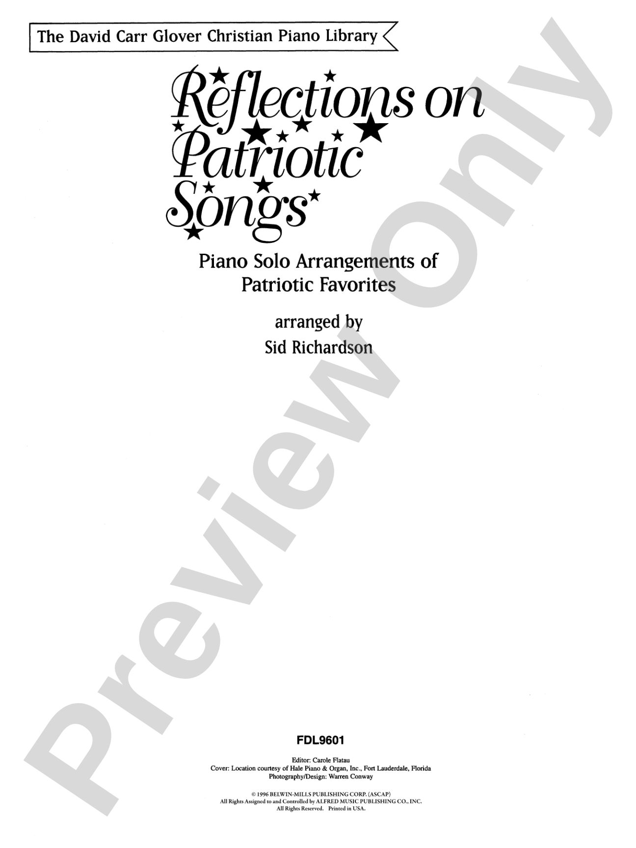 Reflections on Patriotic Songs: Piano Solo Arrangements of Patriotic Favorites: Piano