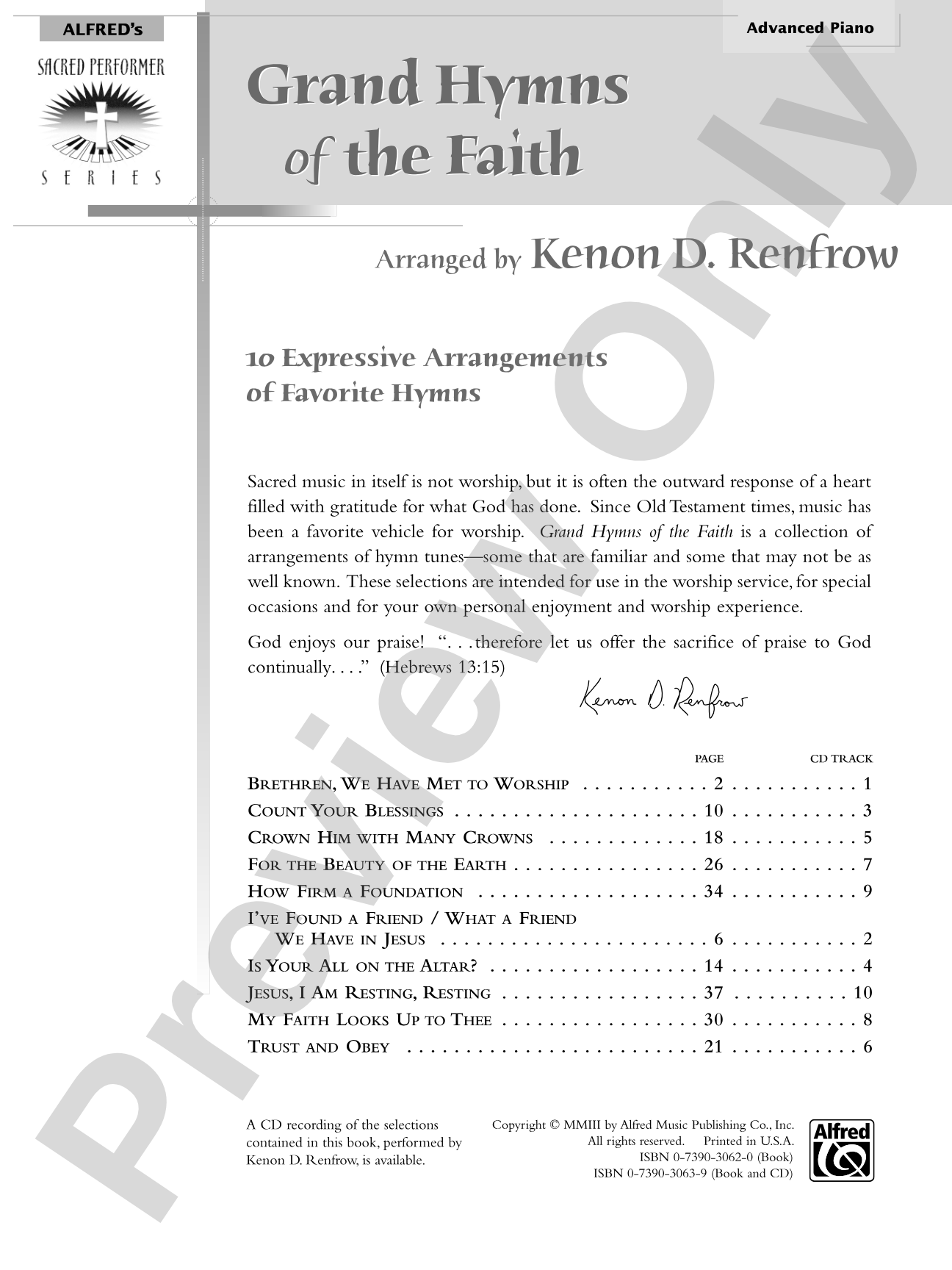 Grand Hymns of the Faith: 10 Expressive Arrangements of Favorite Hymns: Piano