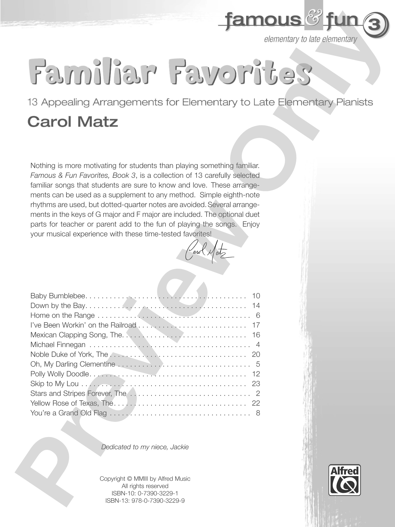 Famous & Fun Favorites, Book 3: 13 Appealing Piano Arrangements: Piano