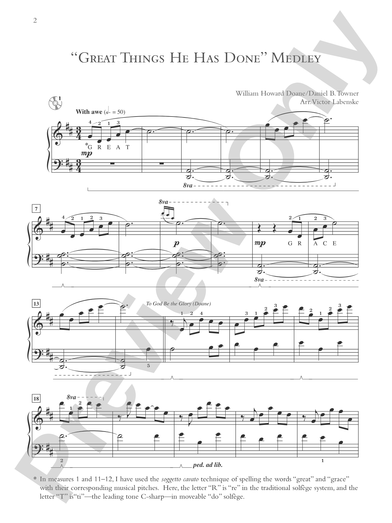 Great Things He Has Done: 10 Sacred Arrangements in a Variety of Styles: Piano