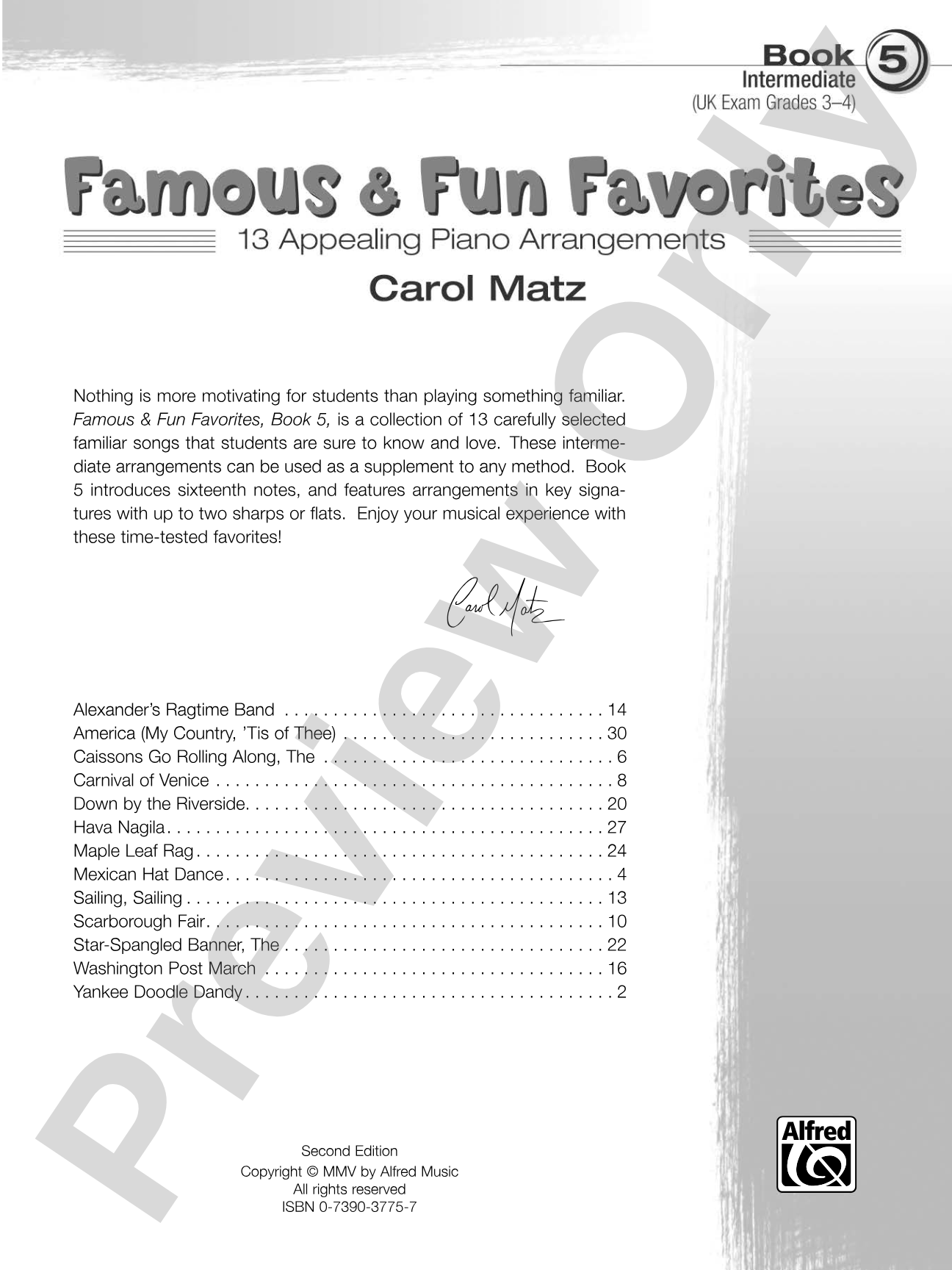 Famous & Fun Favorites, Book 5: 16 Appealing Piano Arrangements: Piano