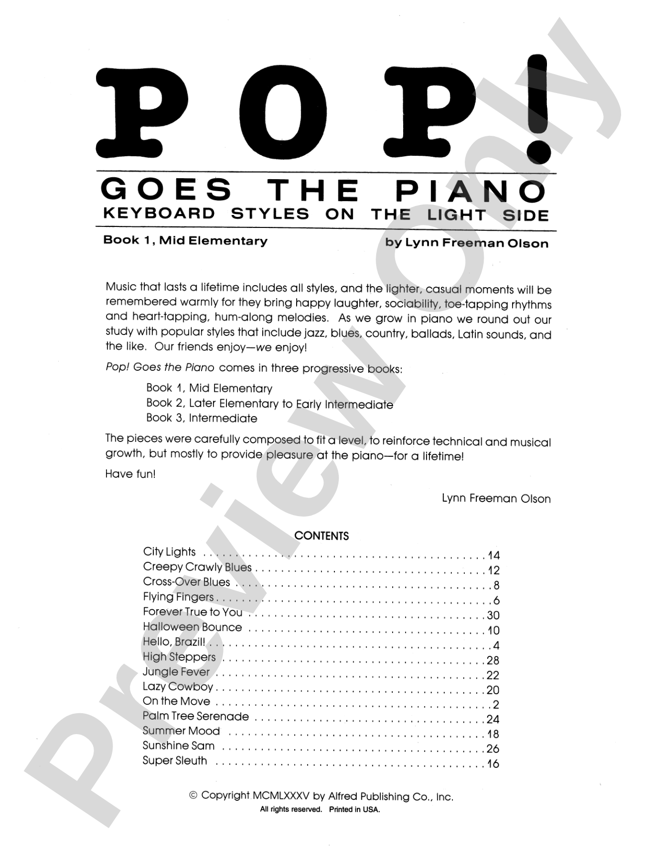 Pop! Goes the Piano, Book 1: Keyboard Styles on the Light Side: Piano