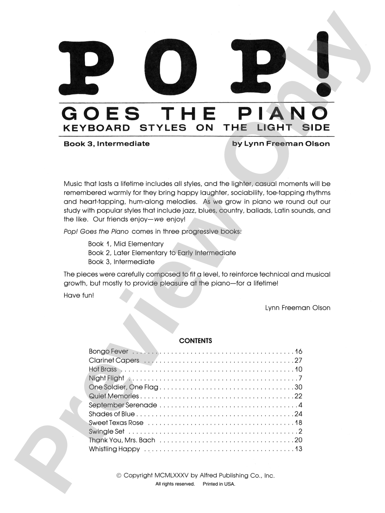 Pop! Goes the Piano, Book 3: Keyboard Styles on the Light Side: Piano
