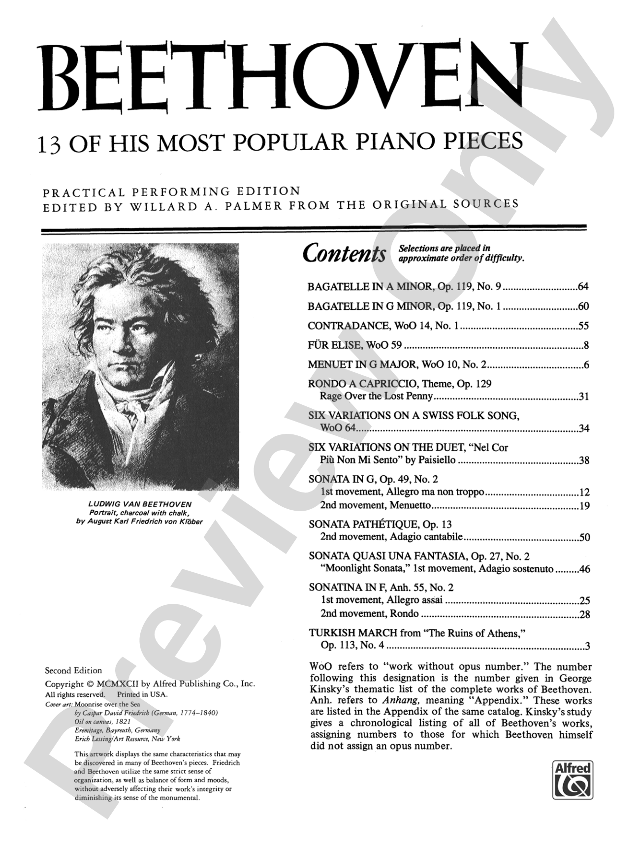 Beethoven: 13 of His Most Popular Piano Pieces: Piano