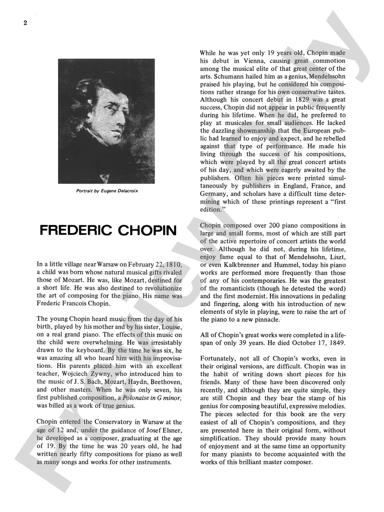 Chopin: 14 of His Easiest Piano Selections: A Practical Performing Edition: Piano