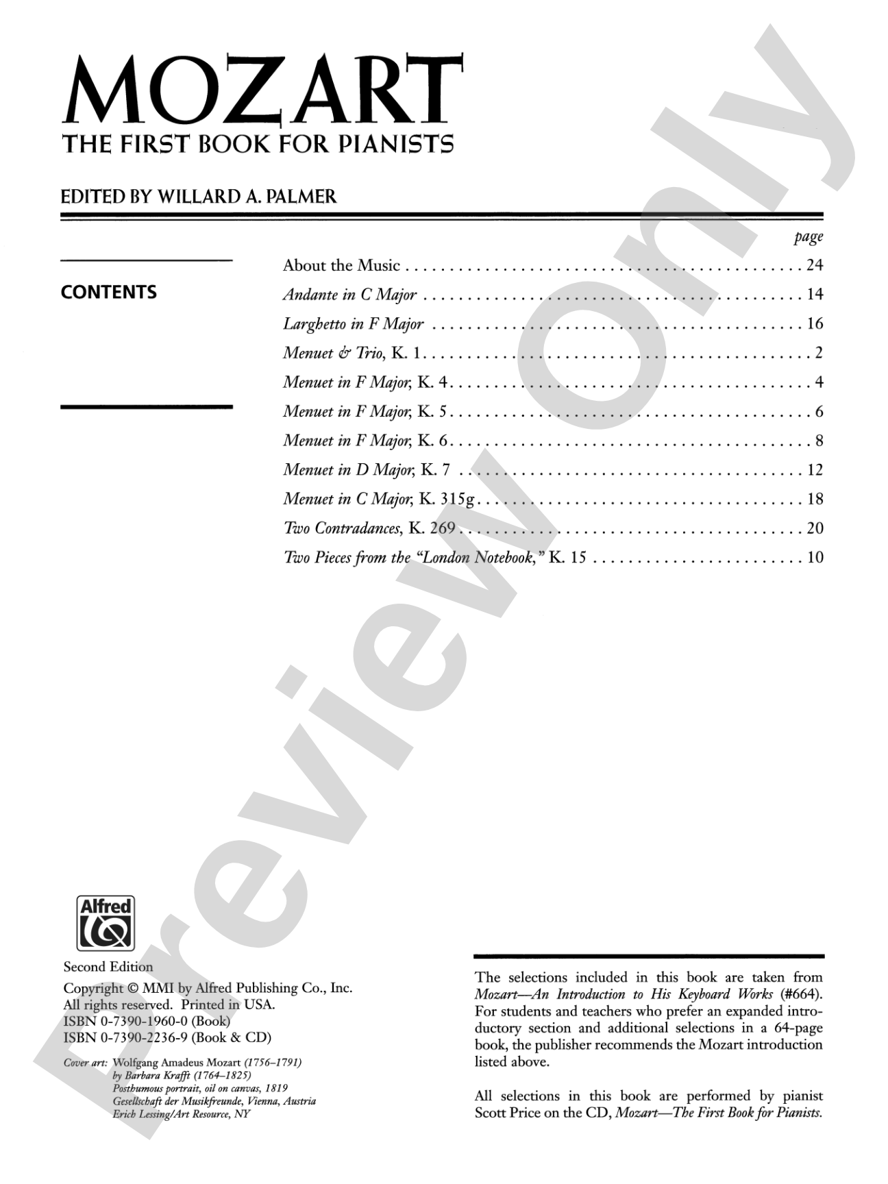 Mozart: First Book for Pianists: Piano