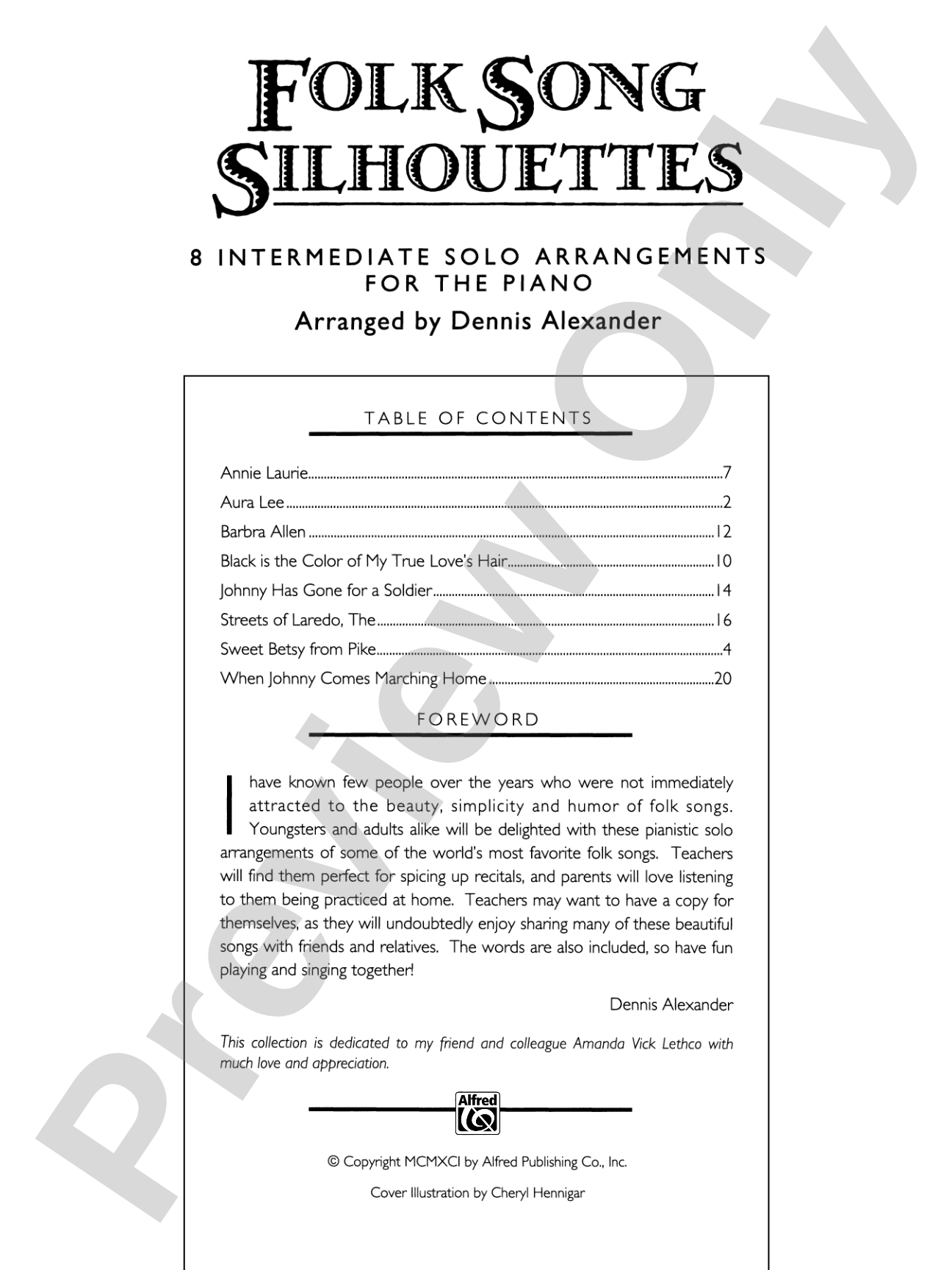 Folk Song Silhouettes: Piano