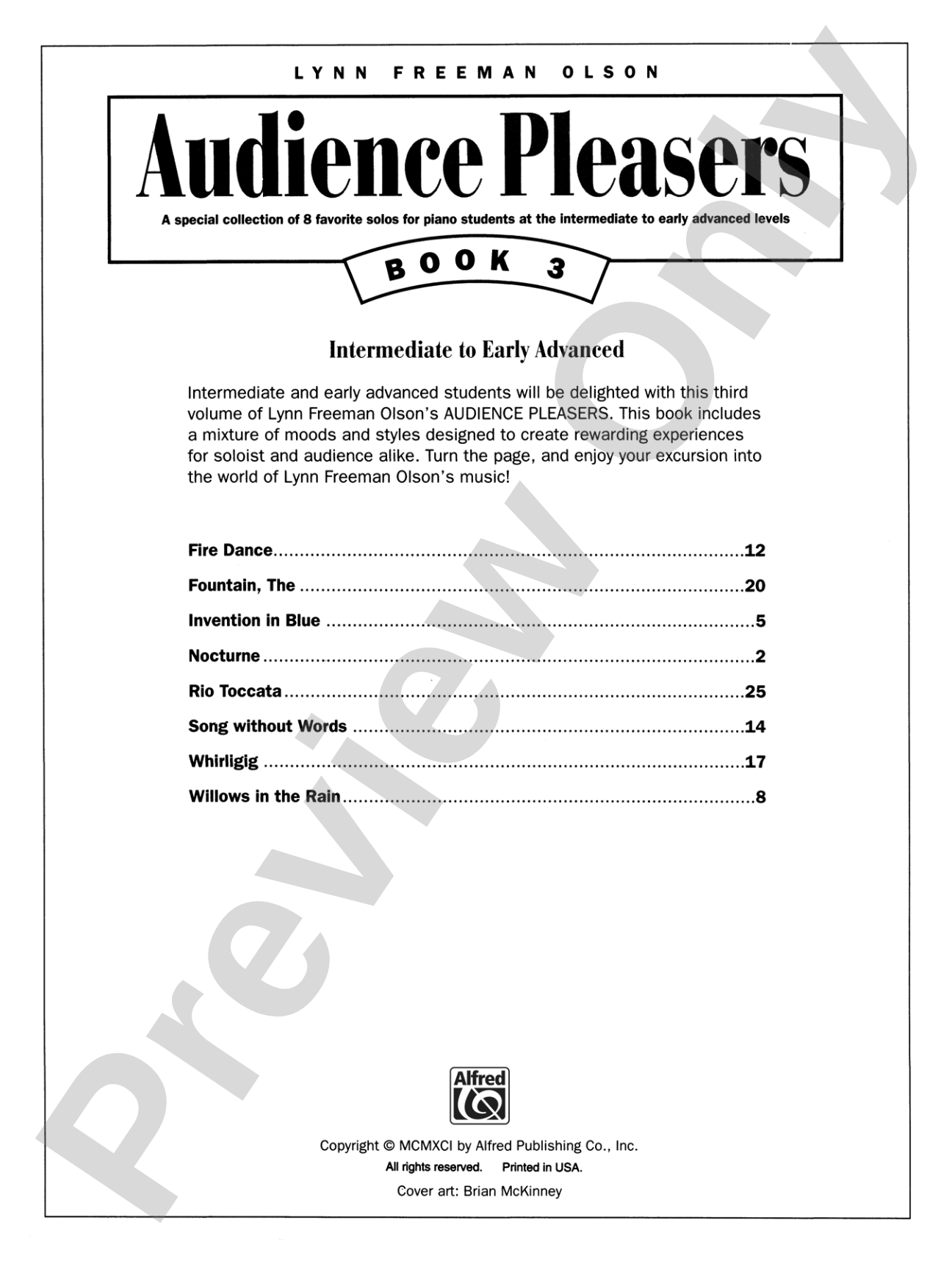 Audience Pleasers, Book 3: A Special Collection of 8 Favorite Solos for Piano Students at the Intermediate to Early Advanced Levels: Piano
