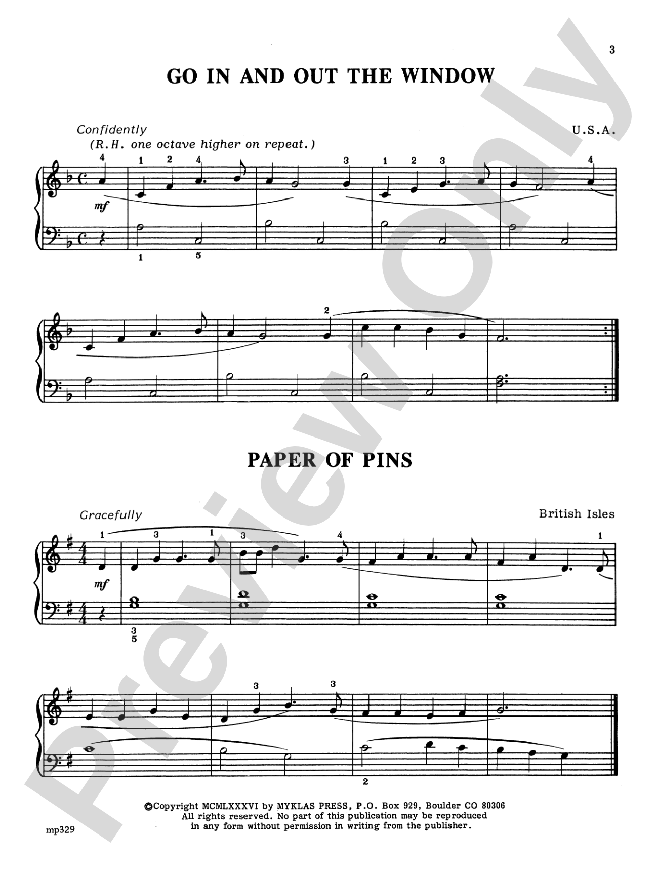 Folk Songs for Easy Piano: Piano