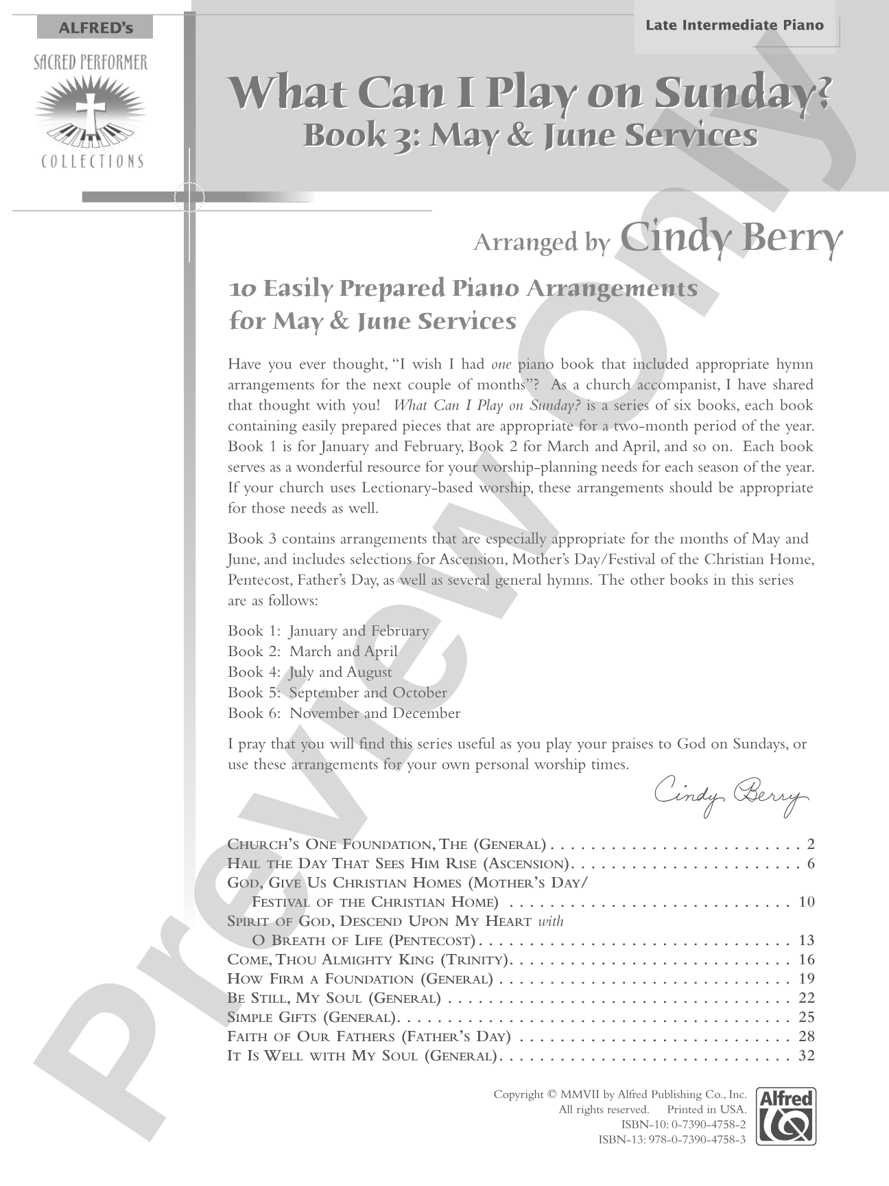 What Can I Play on Sunday?, Book 3: May & June Services: 10 Easily Prepared Piano Arrangements: Piano