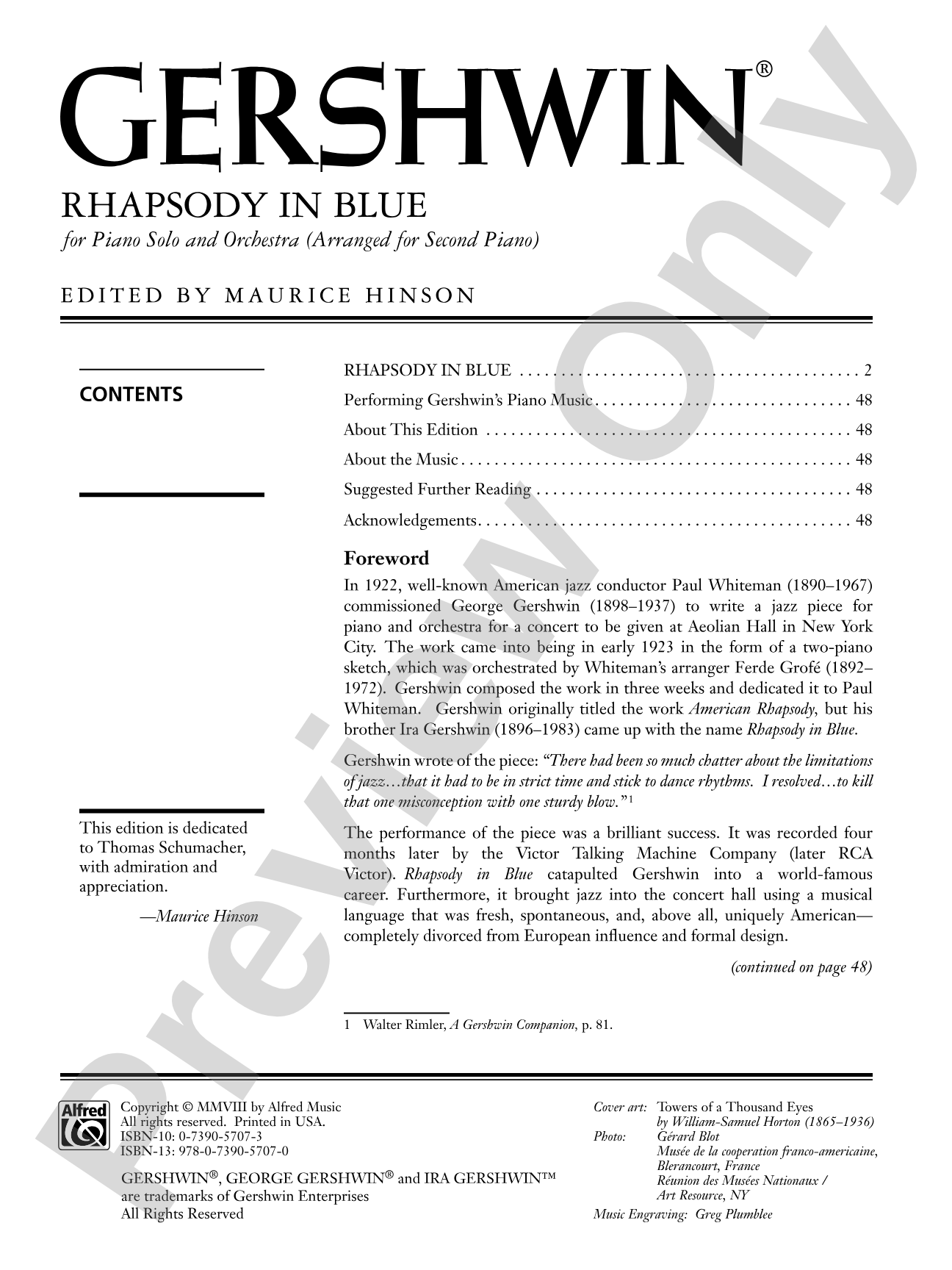 Gershwin: Rhapsody in Blue: For Piano Solo and Orchestra (Arranged for Second Piano) - Piano Duo (2 Pianos, 4 Hands): Piano Duets & Four Hands