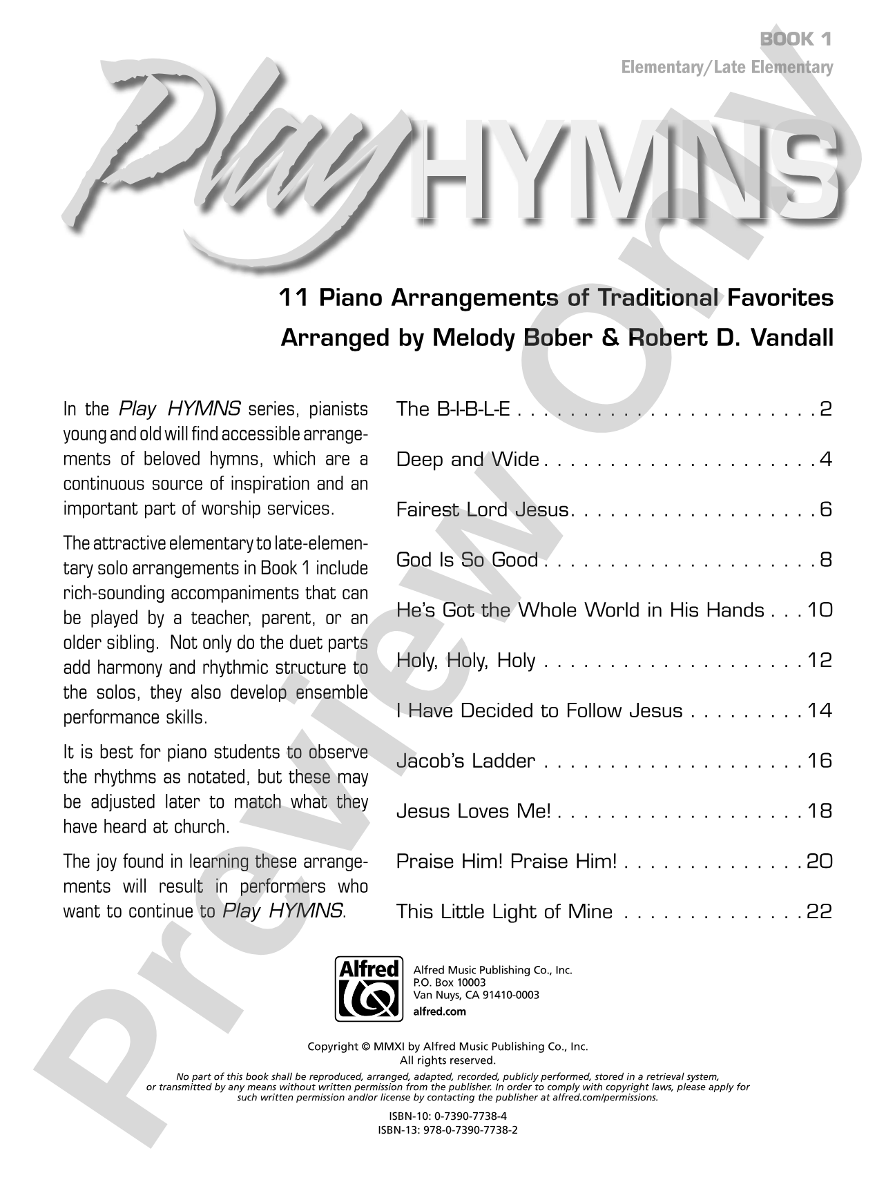 Play Hymns, Book 1: 11 Piano Arrangements of Traditional Favorites: Piano