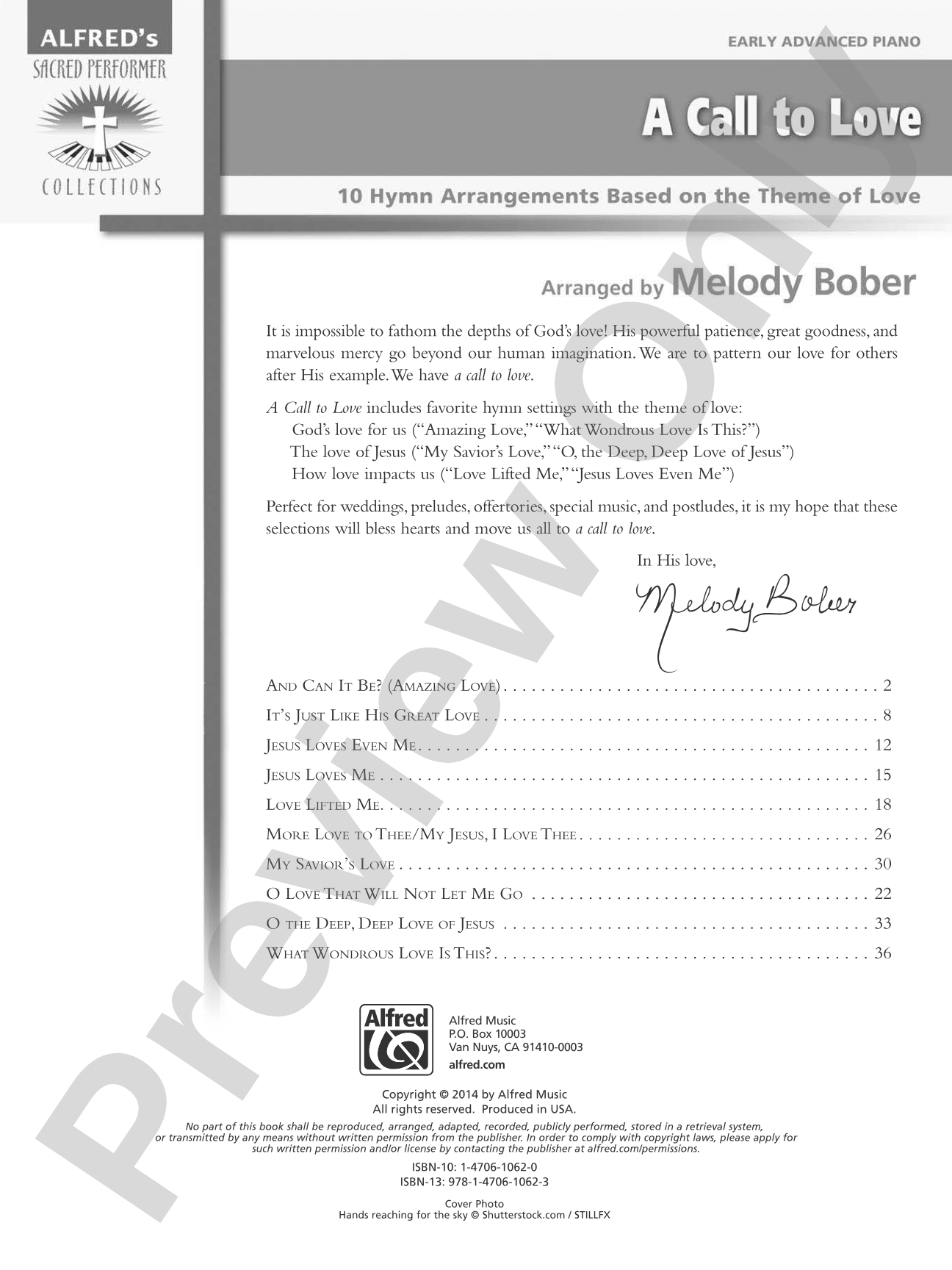 A Call to Love: 10 Hymn Arrangements Based on the Theme of Love: Piano