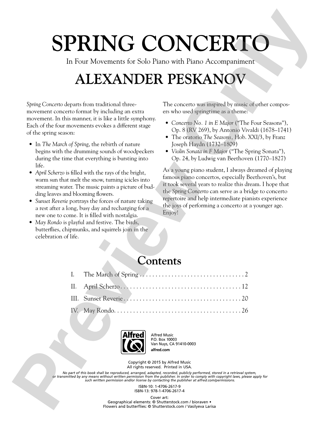 Spring Concerto: In Four Movements for Solo Piano with Piano Accompaniment - Piano Duo (2 Pianos, 4 Hands): Piano Duets & Four Hands
