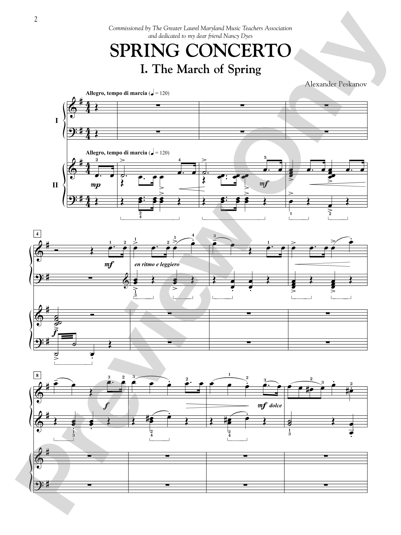 Spring Concerto: In Four Movements for Solo Piano with Piano Accompaniment - Piano Duo (2 Pianos, 4 Hands): Piano Duets & Four Hands