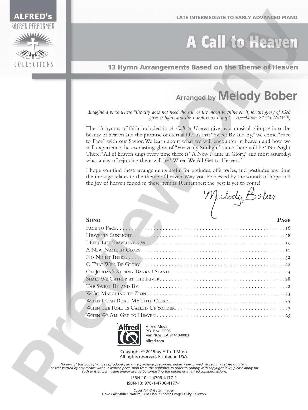 A Call to Heaven: 13 Hymn Arrangements Based on the Theme of Heaven: Piano