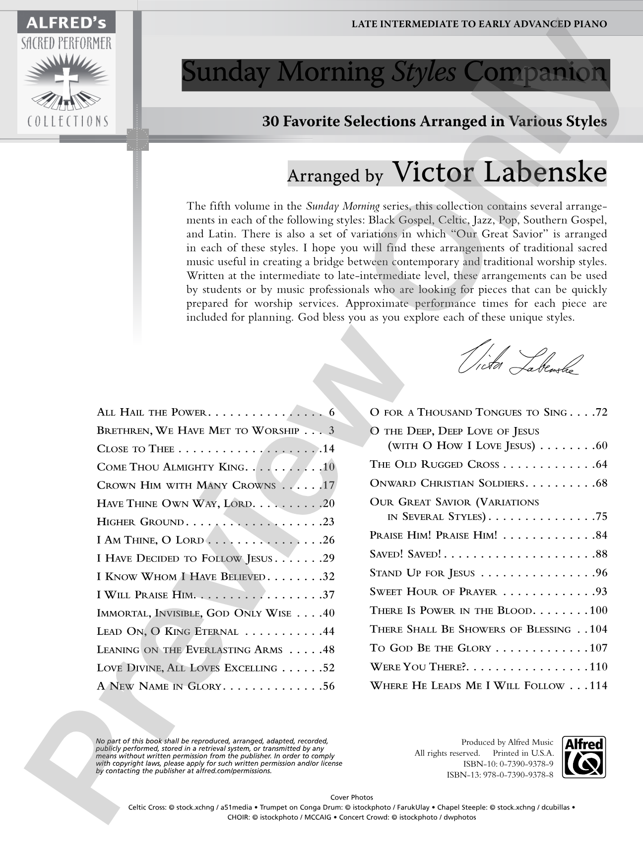 Sunday Morning Styles Companion: 30 Favorite Selections Arranged in Various Styles: Piano