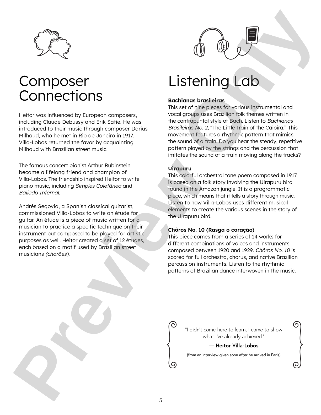 Nine Noteworthy: Latin American Musicians (Bios, Reviews, Reflection Questions, and Writing Prompts): General Music / Classroom Resource