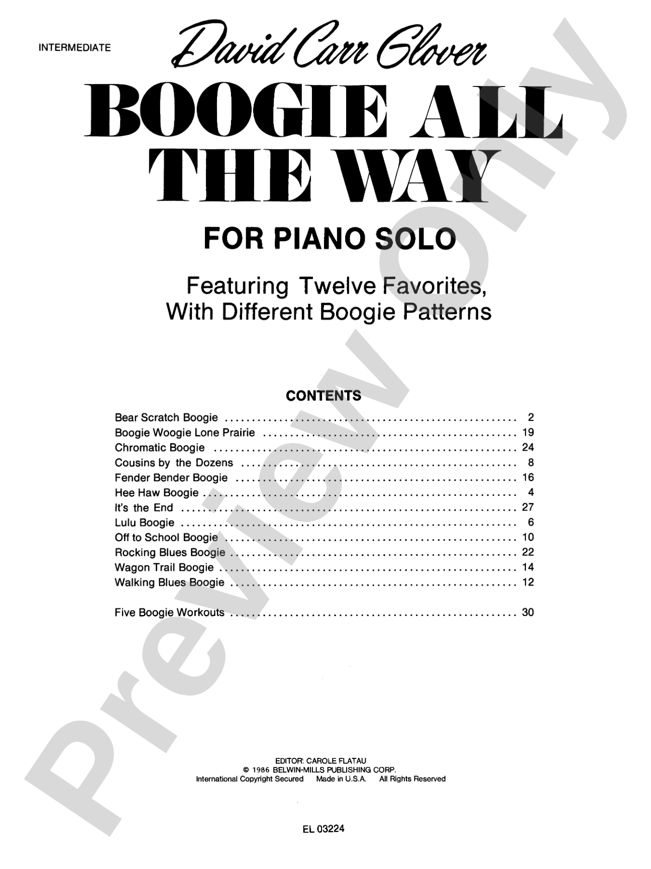 Boogie All the Way: Featuring Twelve Favorites with Different Boogie Patterns: Piano