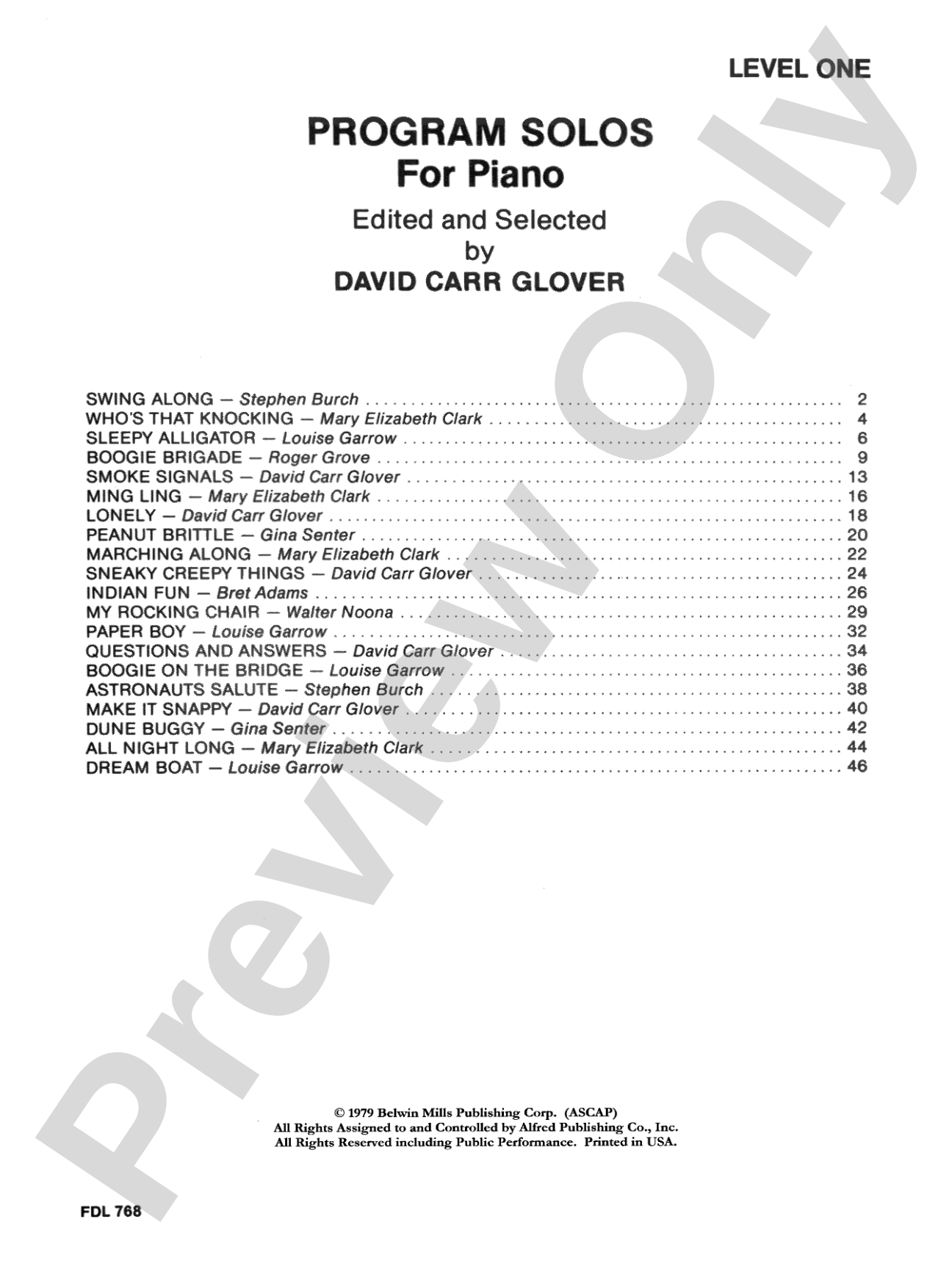 Program Solos, Level 1: Piano