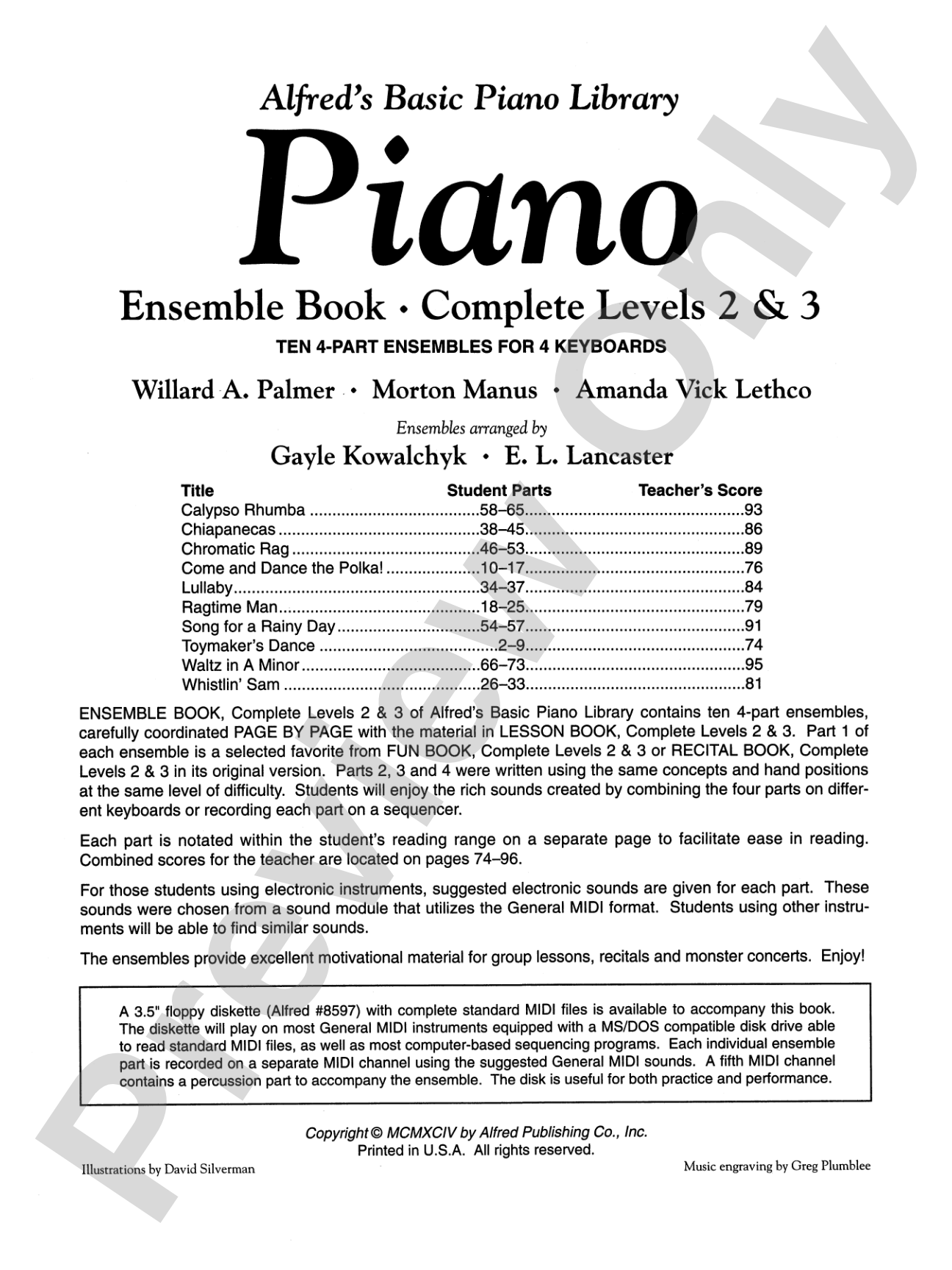 Alfred's Basic Piano Library: Ensemble Book Complete 2 & 3: Piano