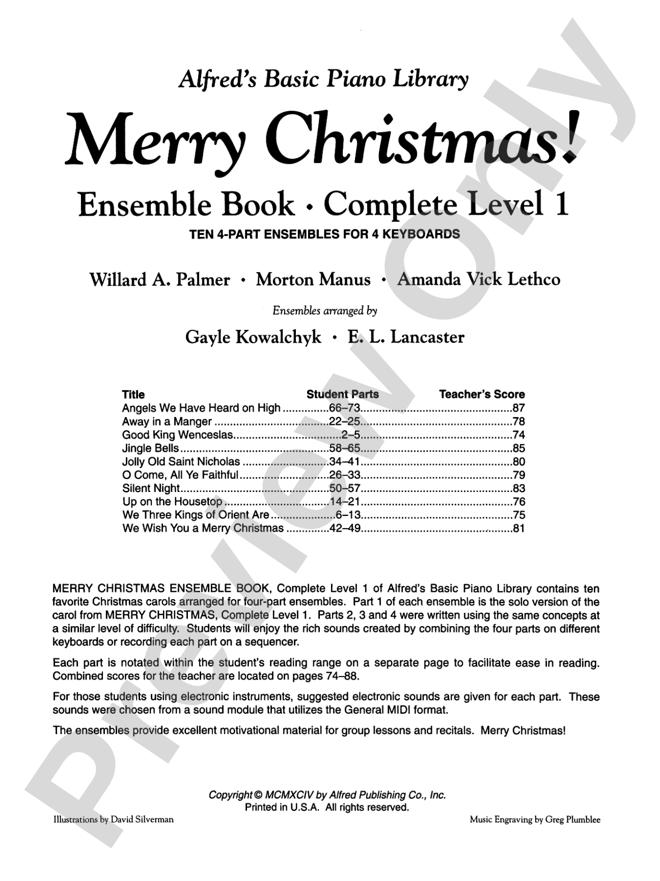 Alfred's Basic Piano Library: Merry Christmas! Ensemble, Complete Book 1 (1A/1B): For the Later Beginner: Piano