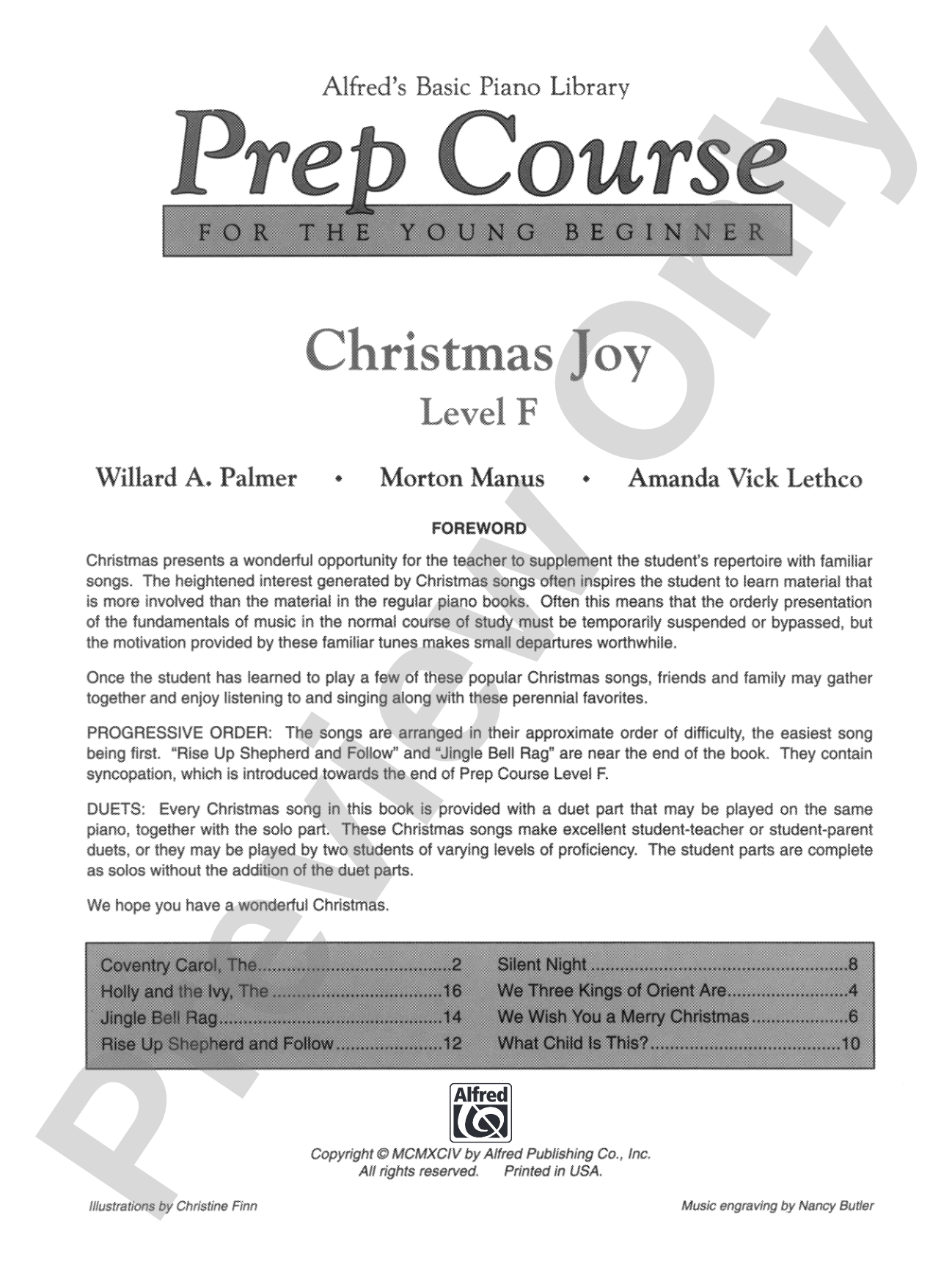 Alfred's Basic Piano Prep Course: Christmas Joy! Book F: For the Young Beginner: Piano