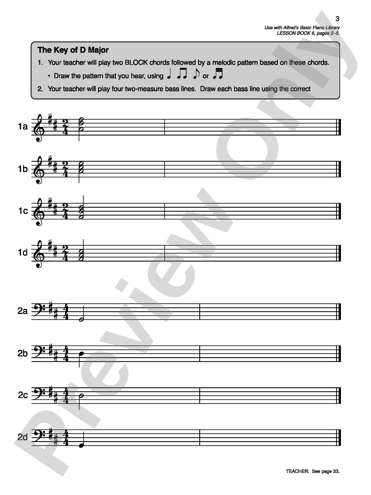 Alfred's Basic Piano Library: Ear Training Book 6: Piano