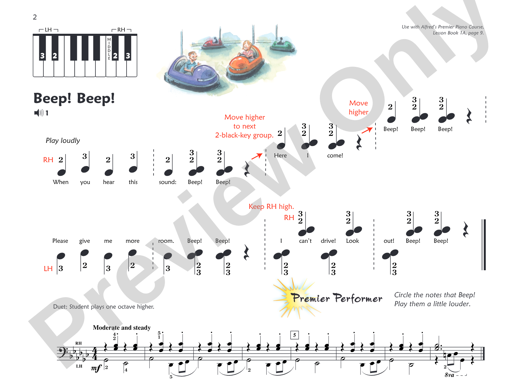 Premier Piano Course, Performance 1A: Piano