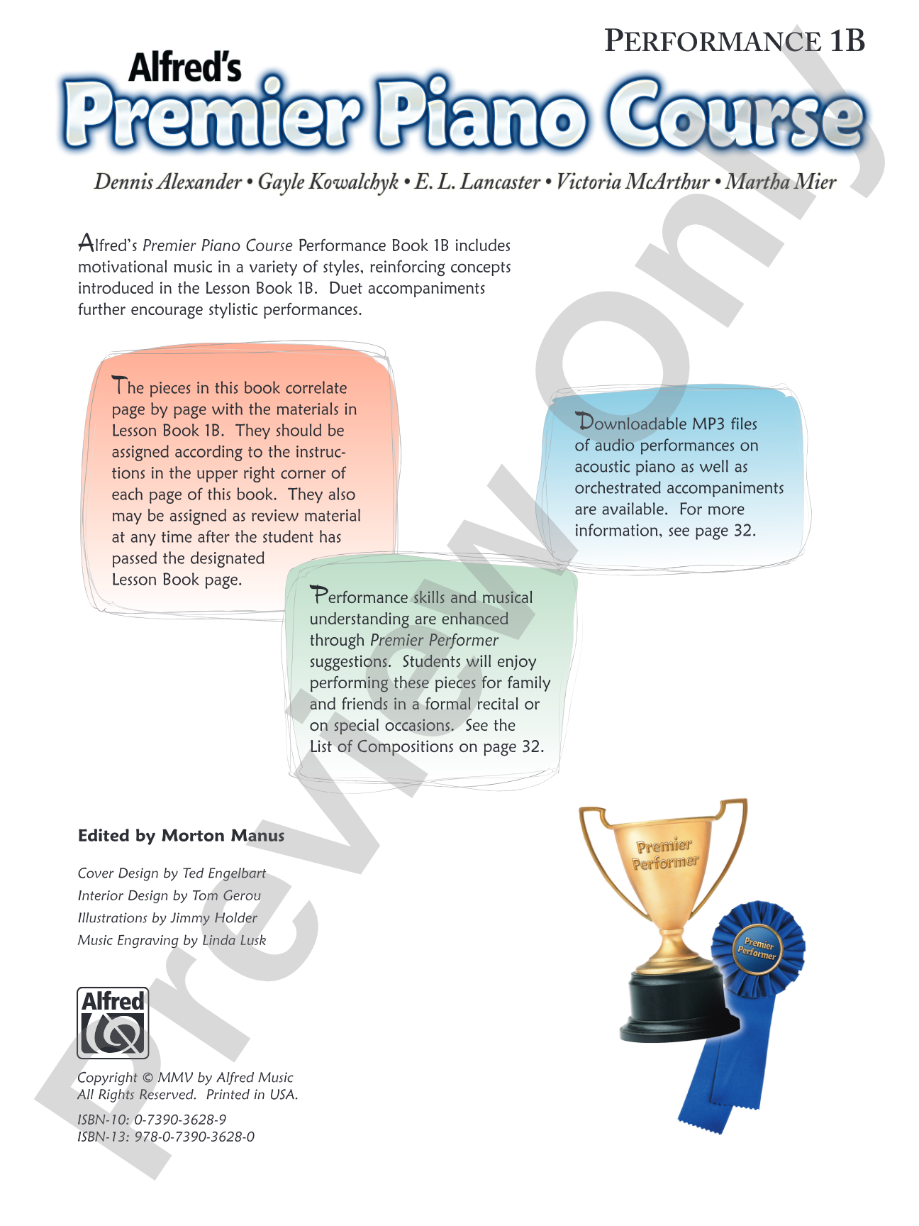 Premier Piano Course, Performance 1B: Piano