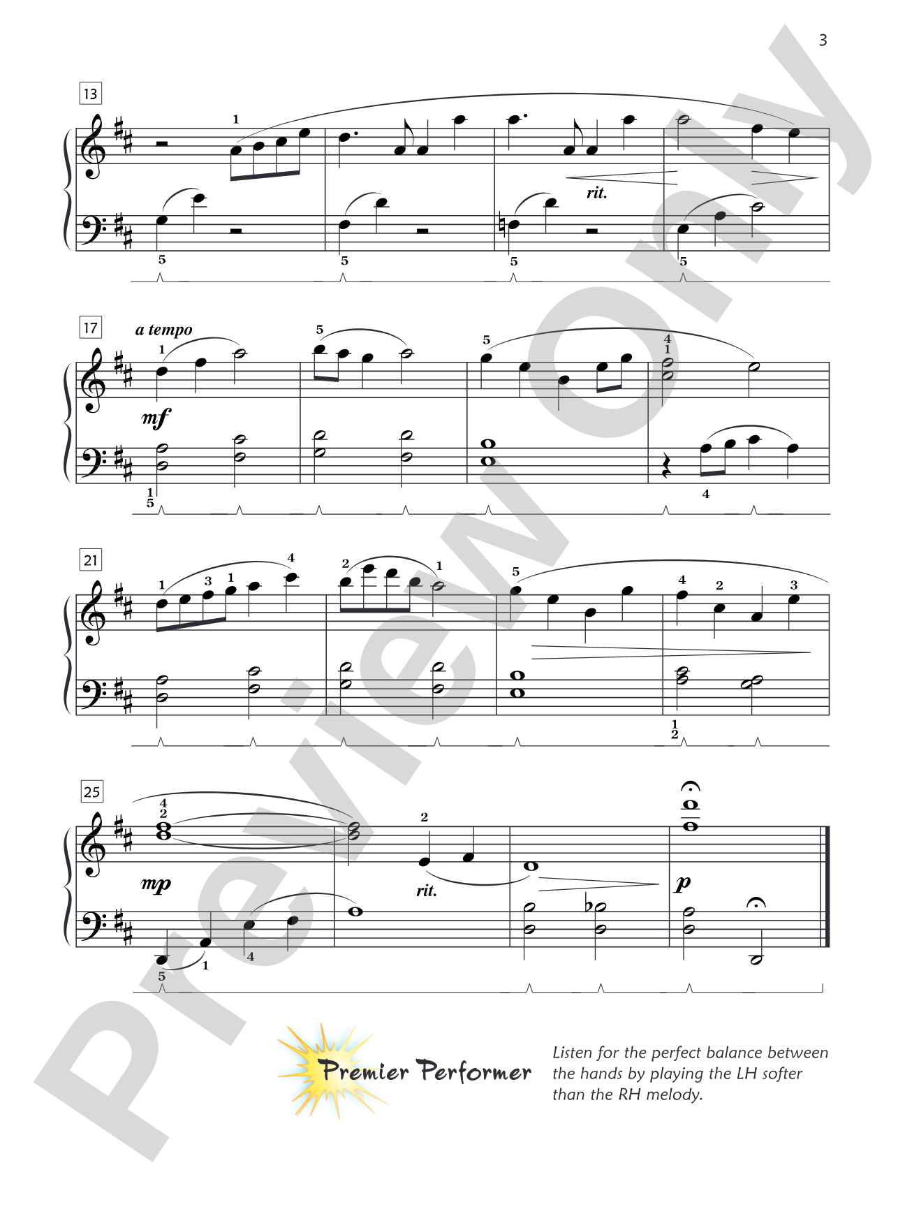Premier Piano Course, Performance 4: Piano