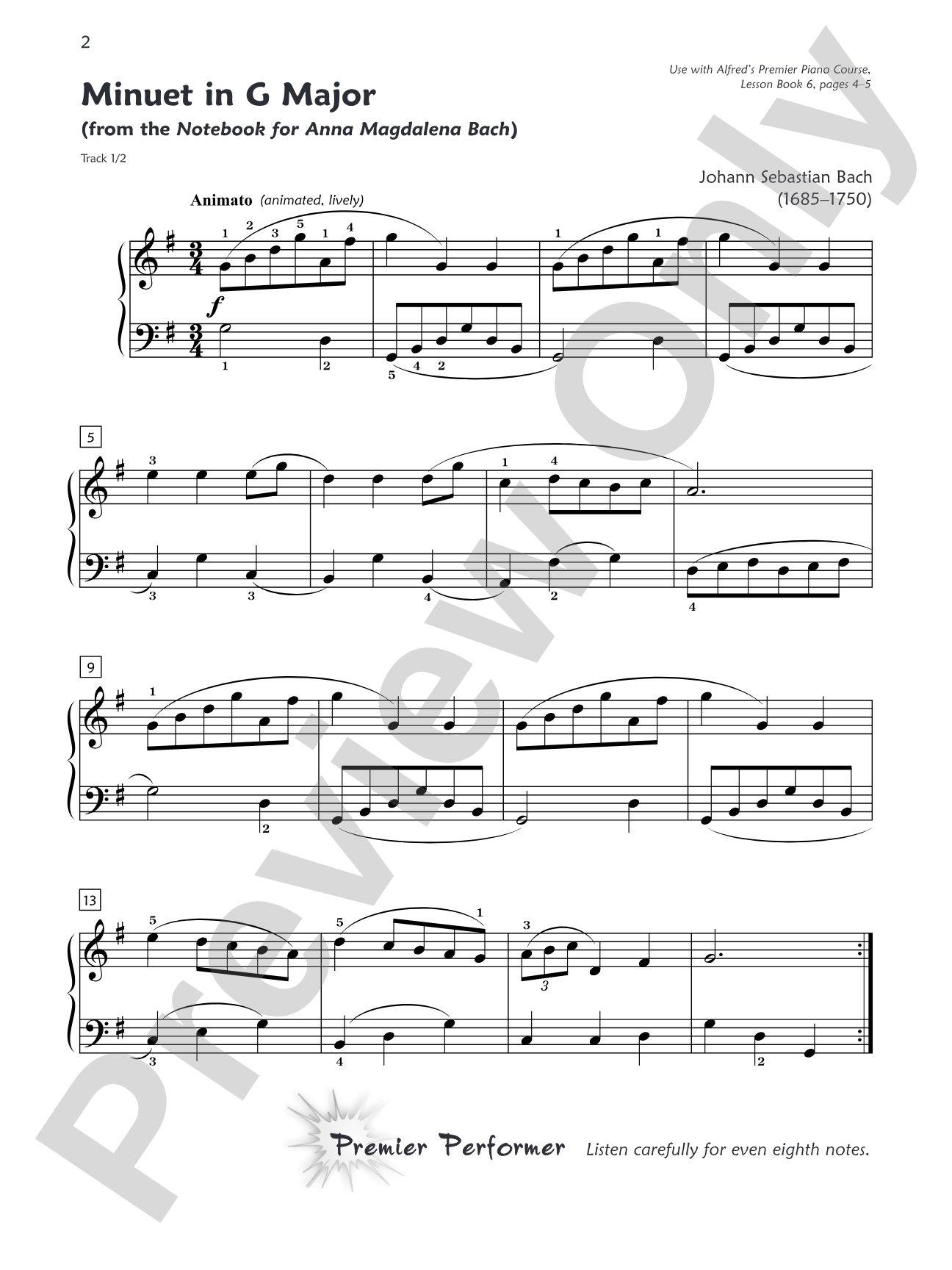 Premier Piano Course, Masterworks 6: Correlated Standard Repertoire: Piano
