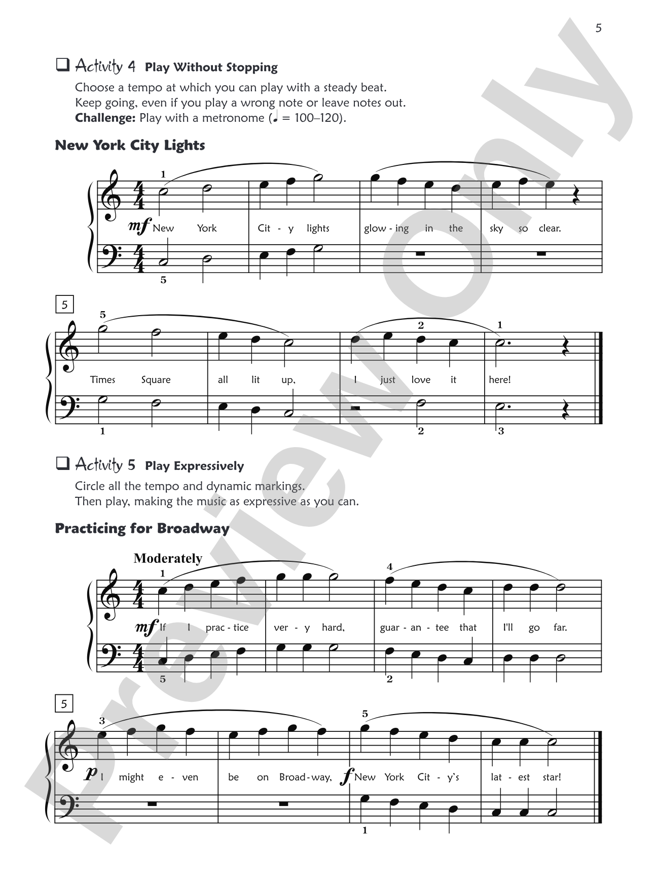 Premier Piano Course, Sight Reading 2A: Piano