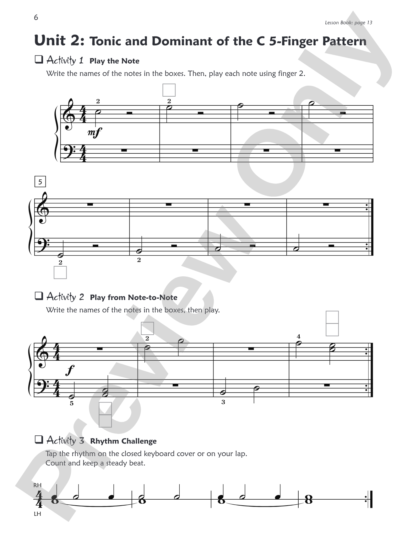 Premier Piano Course, Sight Reading 2A: Piano