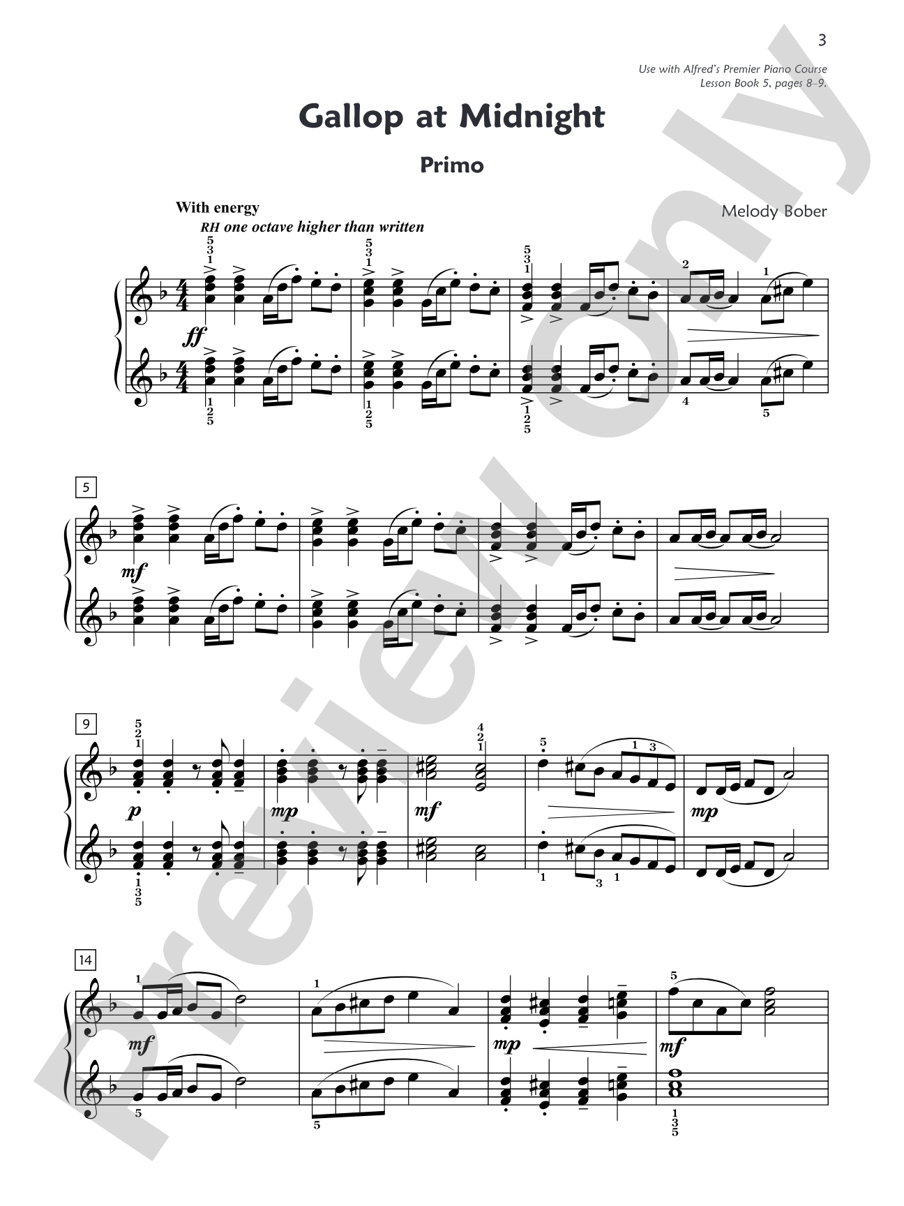 Premier Piano Course, Duet 5: Piano
