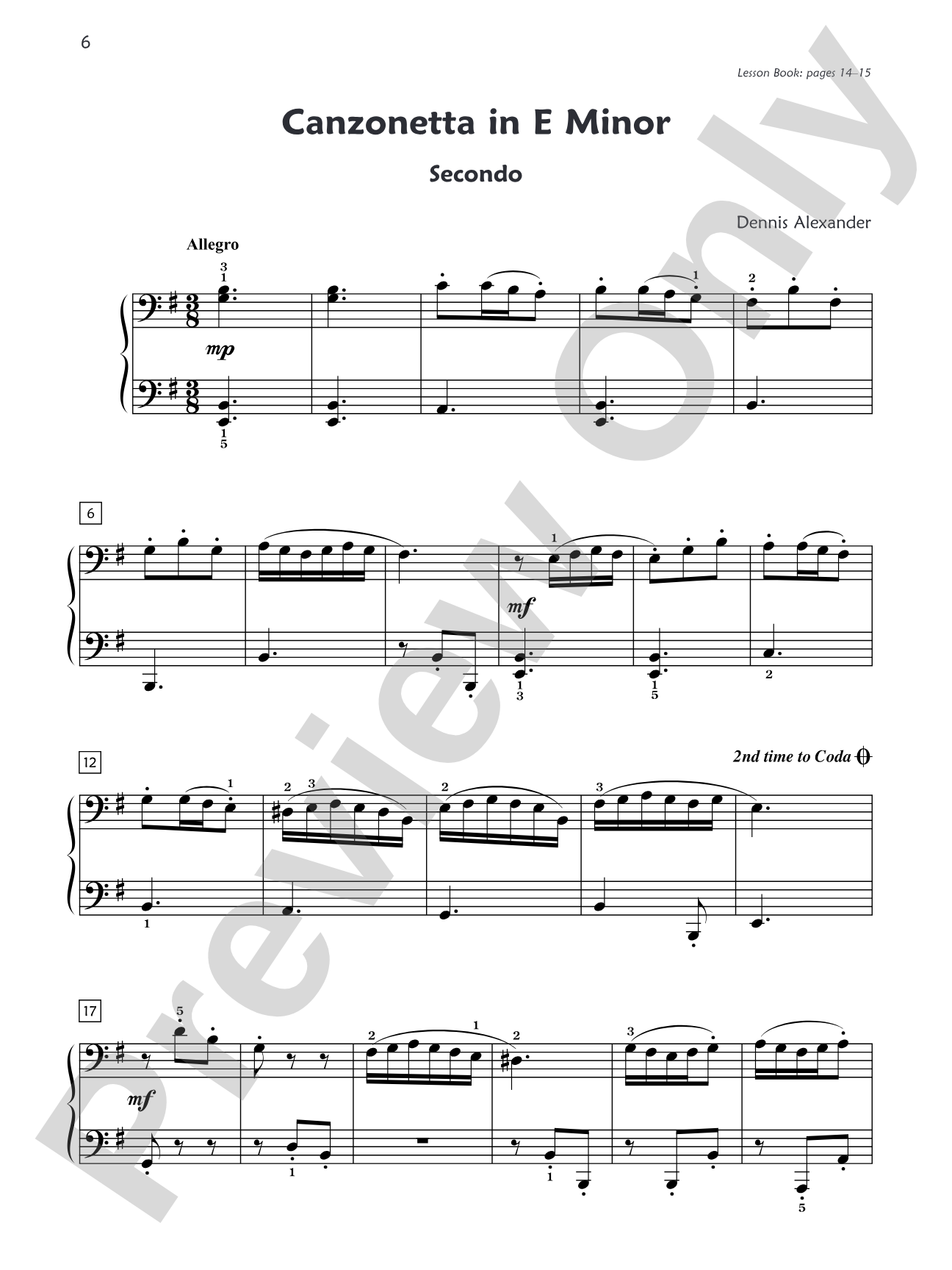 Premier Piano Course, Duet 5: Piano