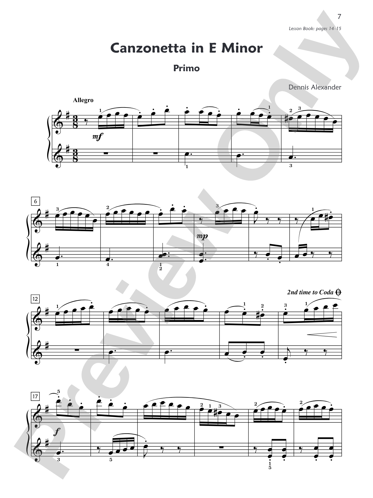 Premier Piano Course, Duet 5: Piano