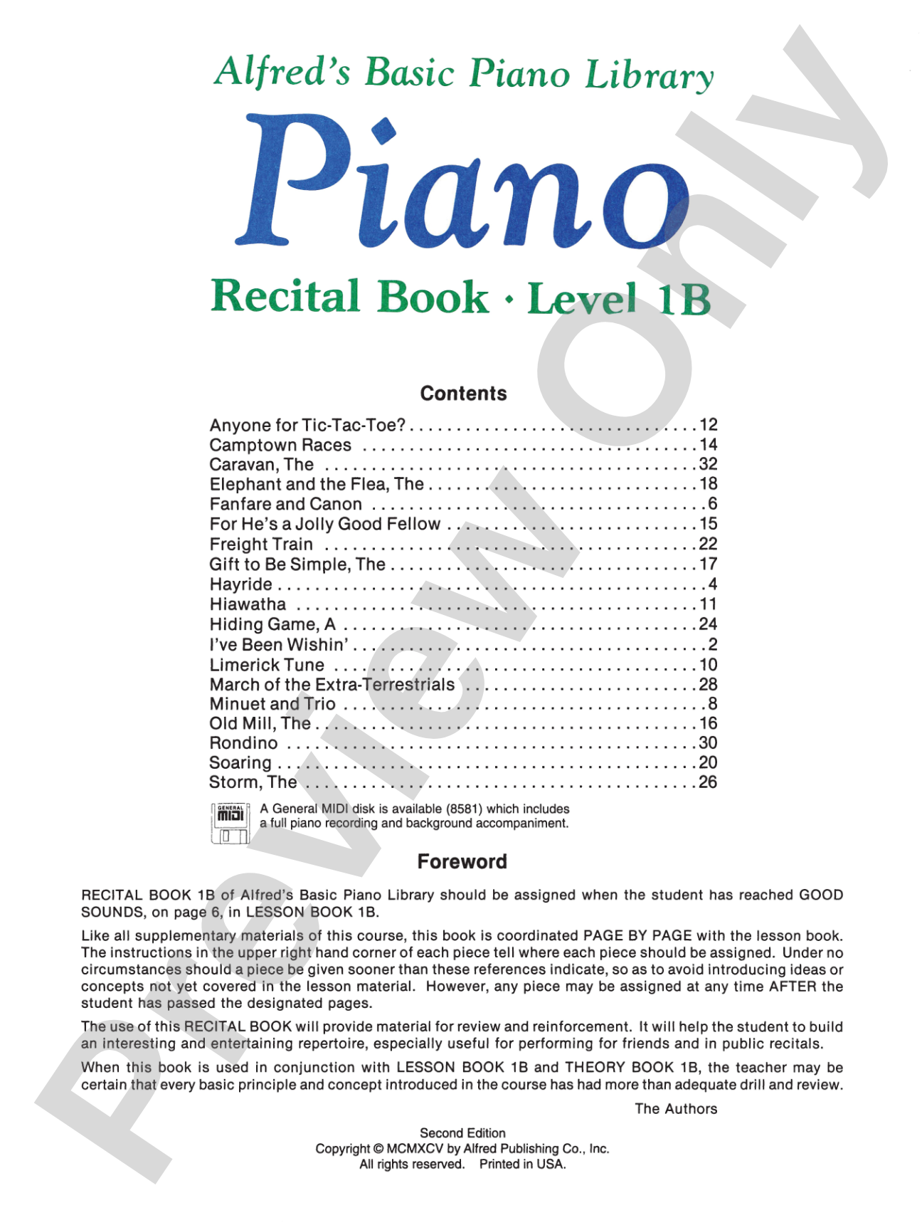 Alfred's Basic Piano Library: Recital Book 1B: Piano
