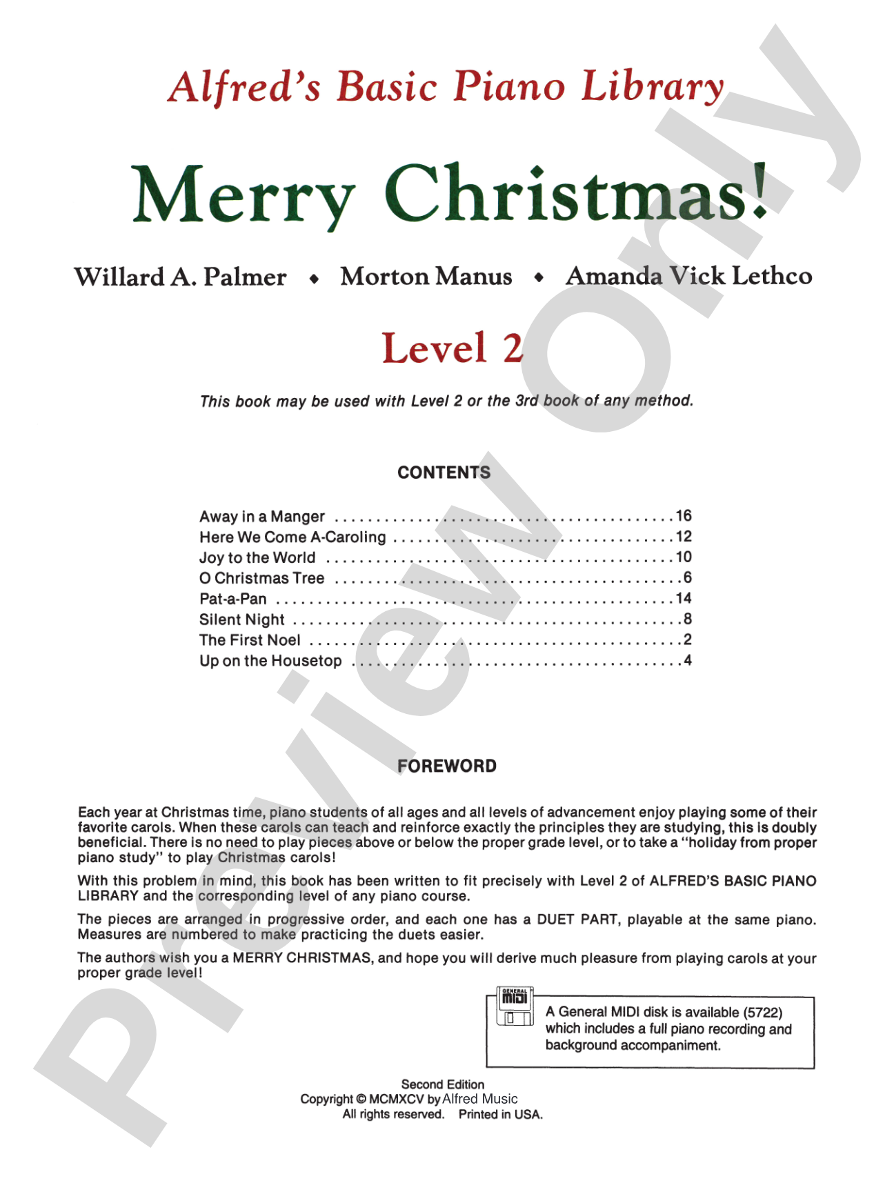 Alfred's Basic Piano Library: Merry Christmas! Book 2: Piano