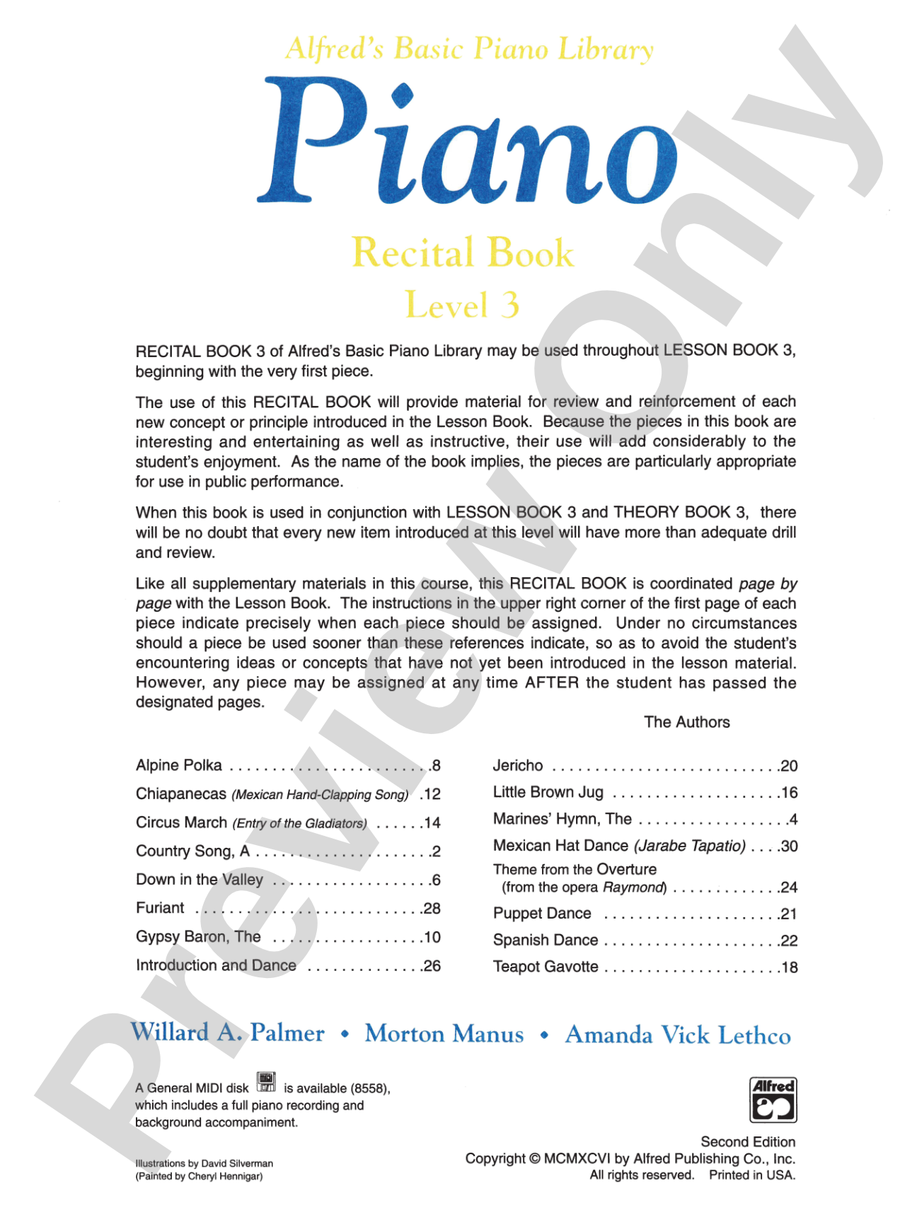 Alfred's Basic Piano Library: Recital Book 3: Piano