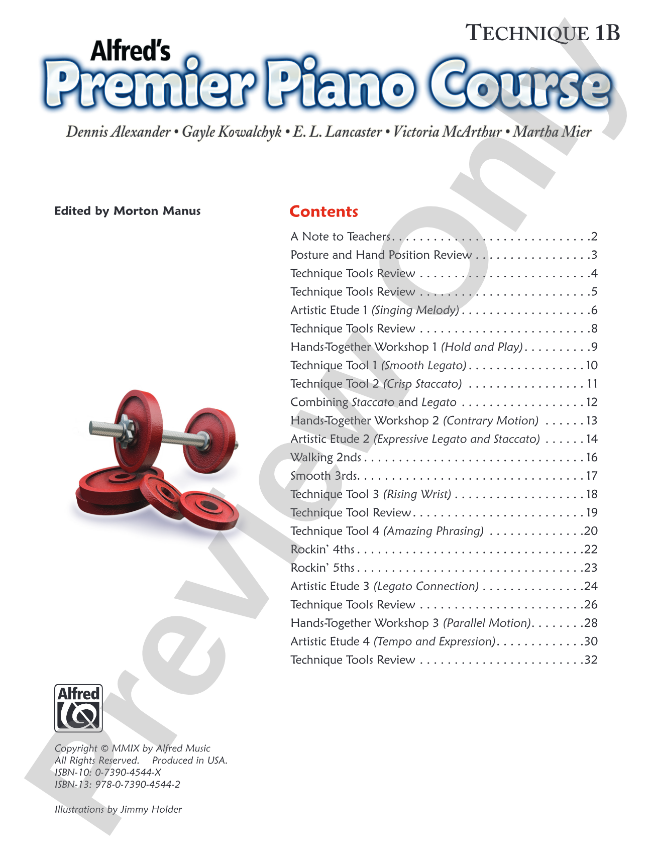 Premier Piano Course, Technique 1B: Piano