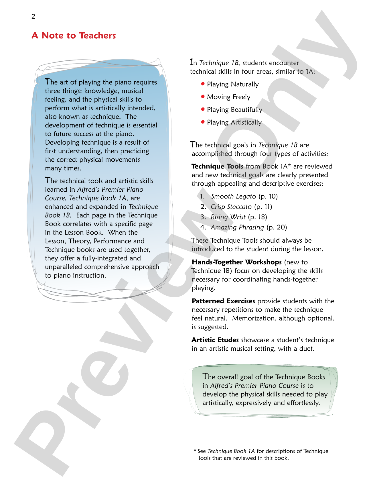 Premier Piano Course, Technique 1B: Piano